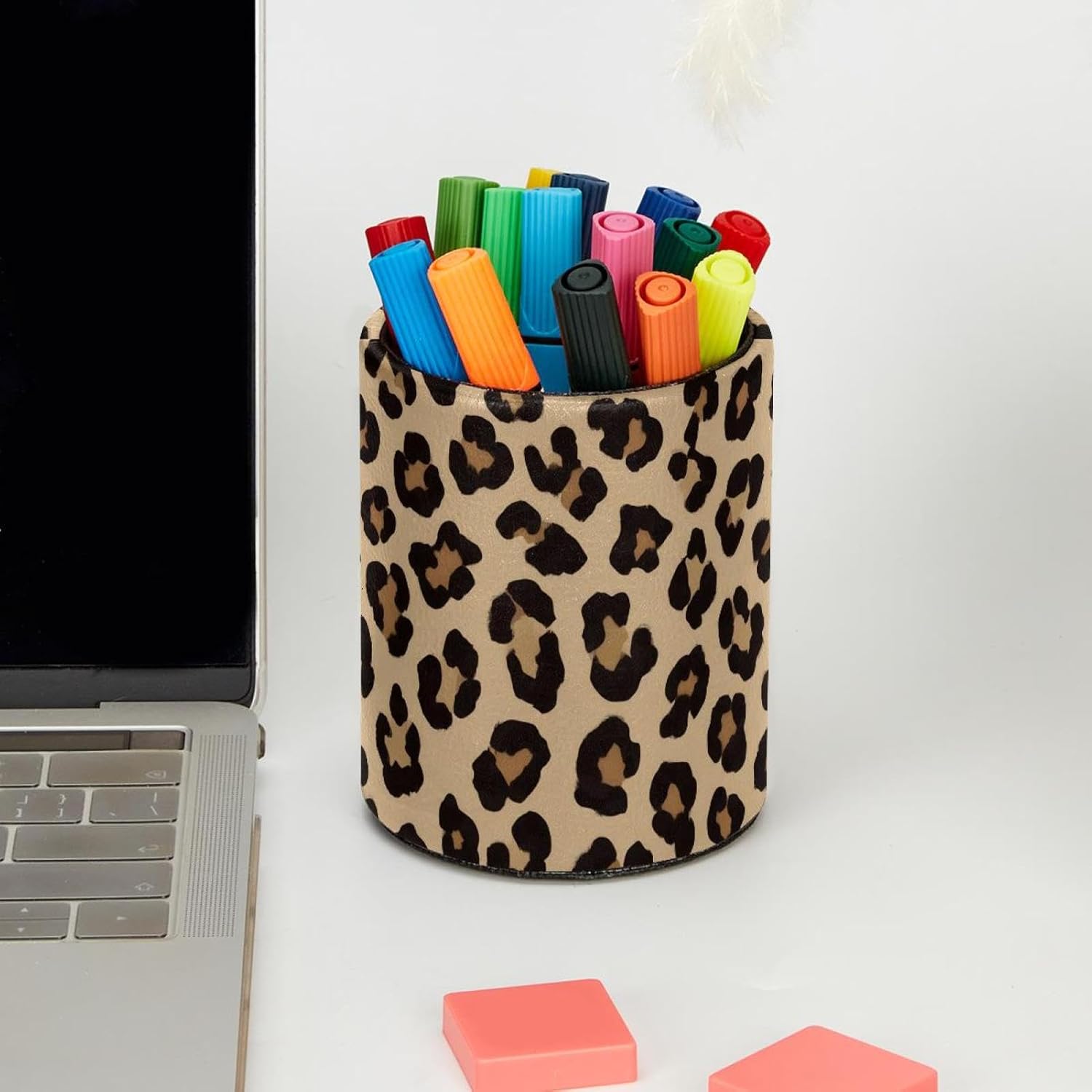 Pot à crayon Léopard en cuir – Image 5