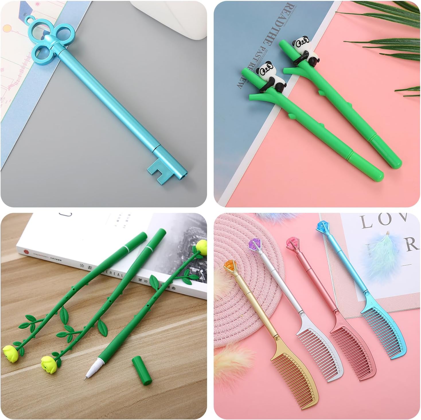 Set de 10 Stylos Kawaii Personnalisés - Encre Gel Noir – Image 2