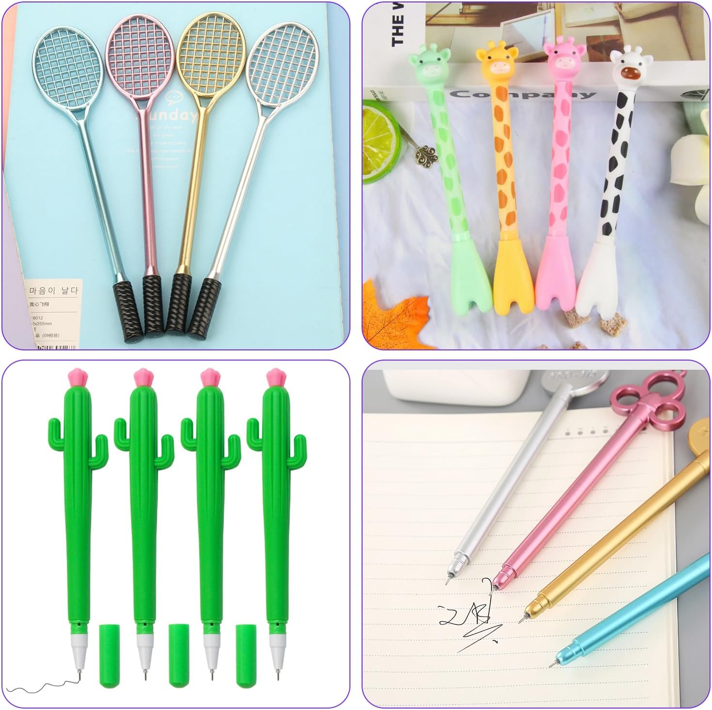 Set de 10 Stylos Kawaii Personnalisés - Encre Gel Noir – Image 4