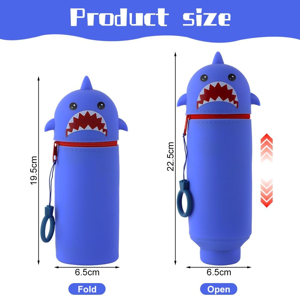 Trousse Requin Cartoon en Silicone 2 en 1 – Image 2