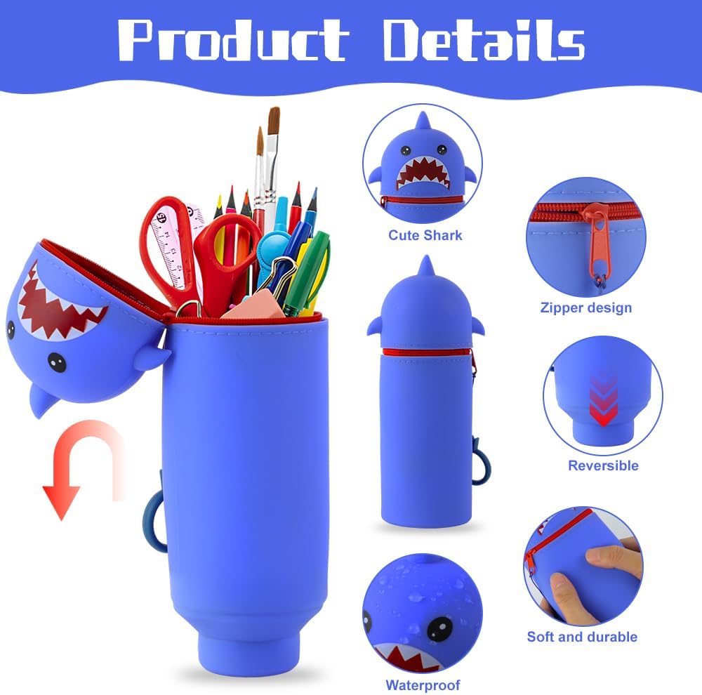 Trousse Requin Cartoon en Silicone 2 en 1 – Image 3