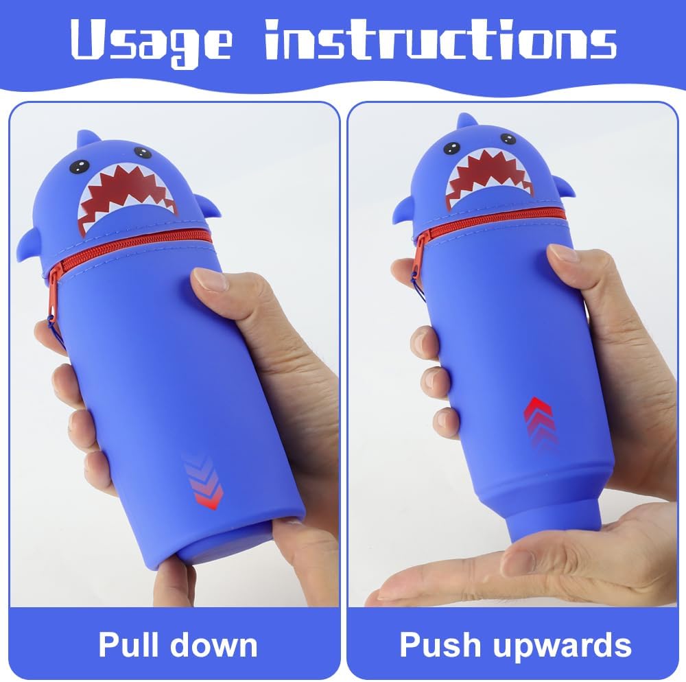 Trousse Requin Cartoon en Silicone 2 en 1 – Image 4