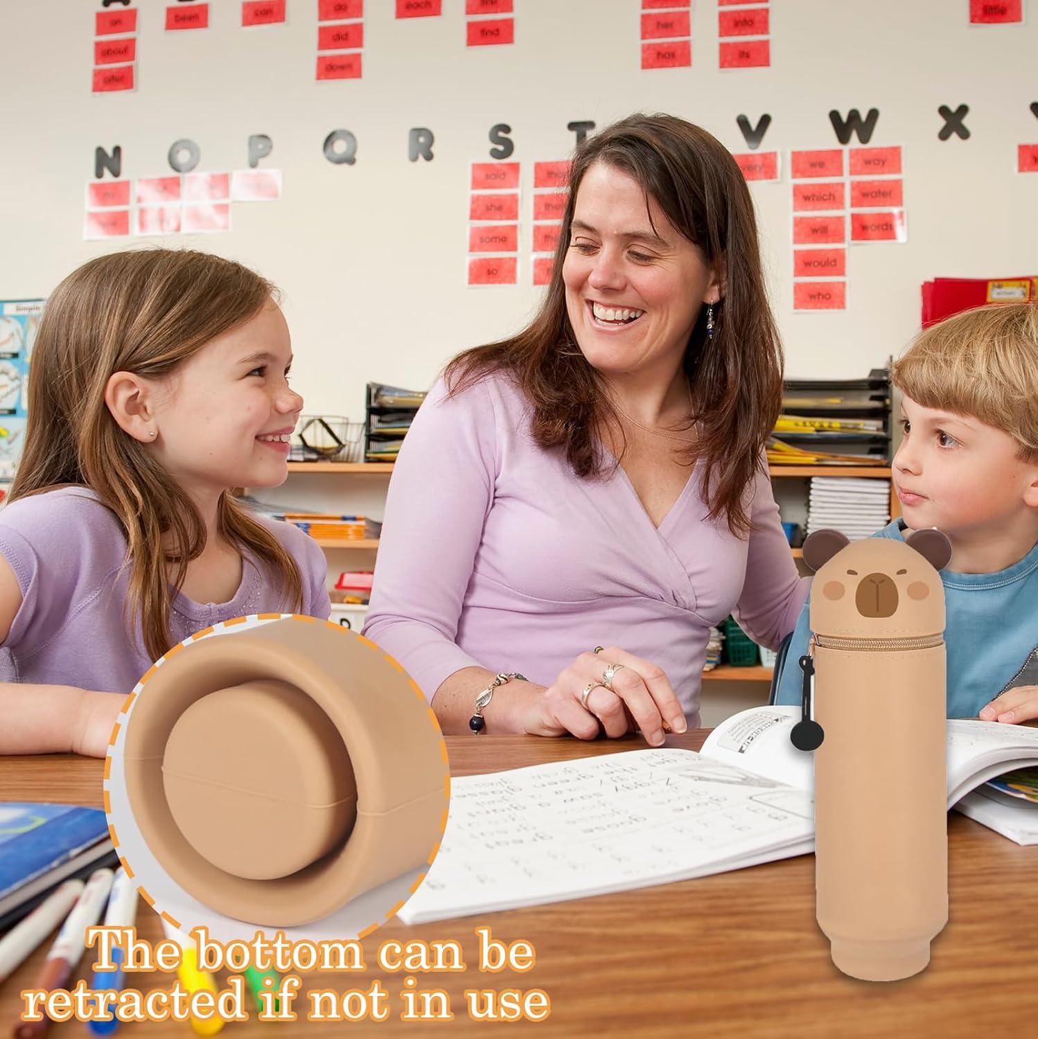 Trousse Scolaire Souple 2 en 1 Ourson – Image 5