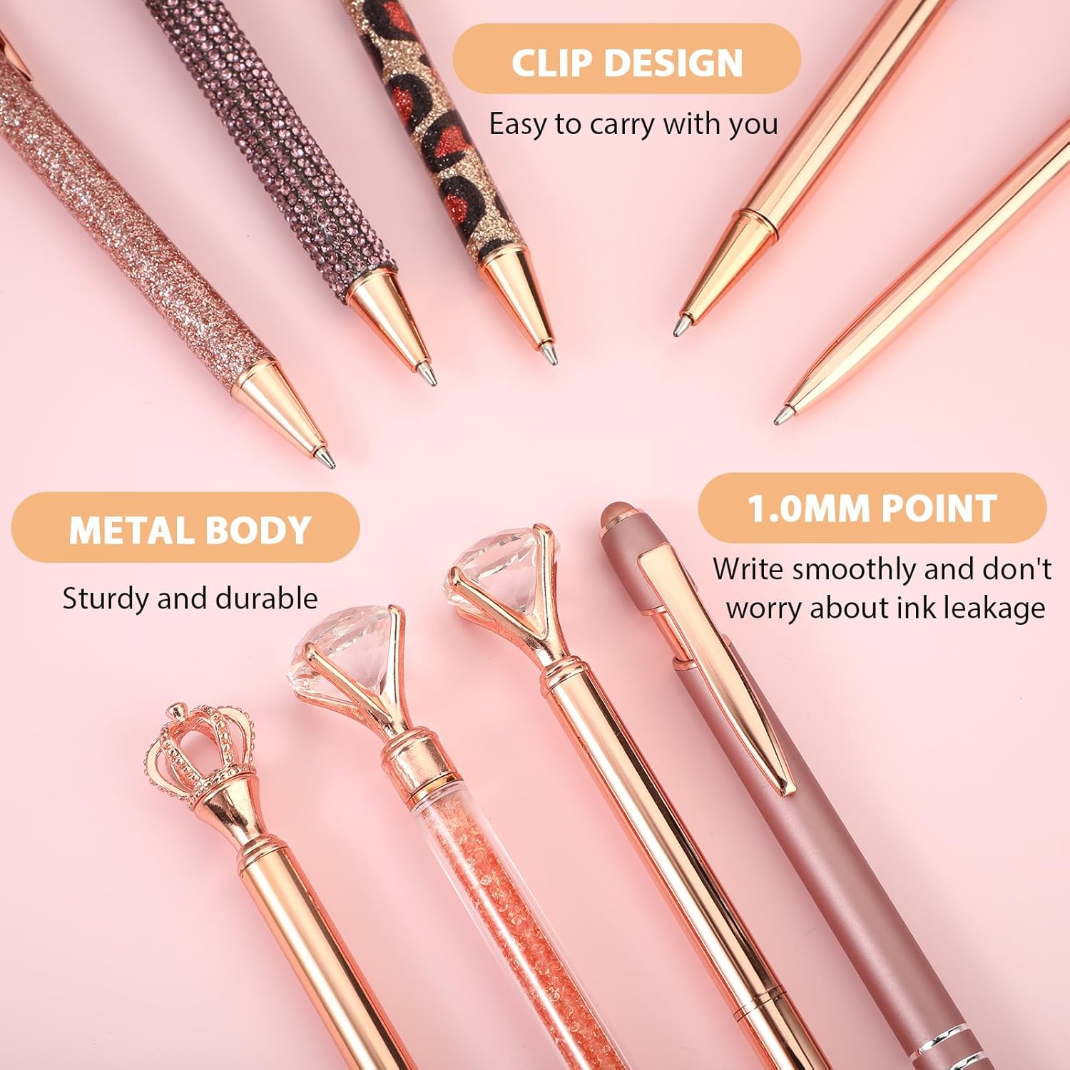 Set de Stylos Bling Glamour - 9 Pièces – Image 2
