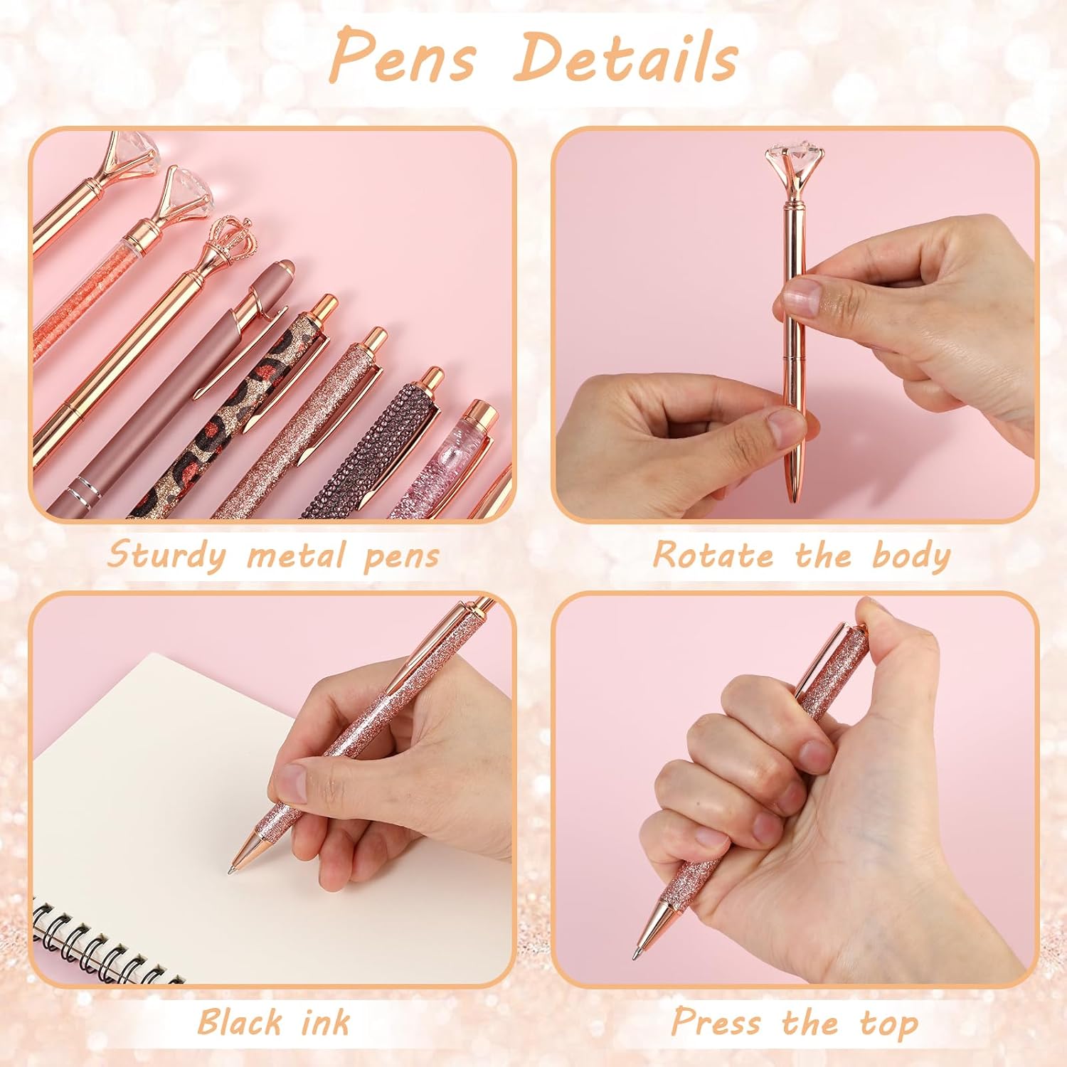 Set de Stylos Bling Glamour - 9 Pièces – Image 3