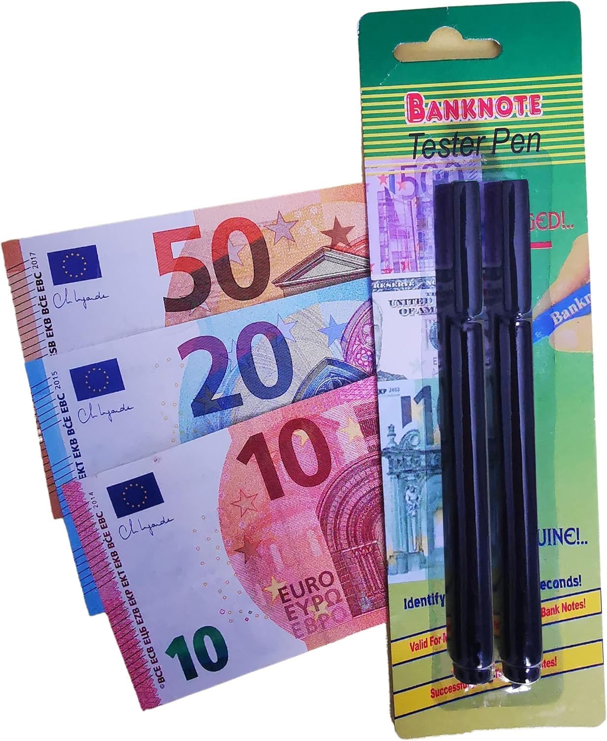 Lot de 2 Stylos Détecteurs de Faux Billets