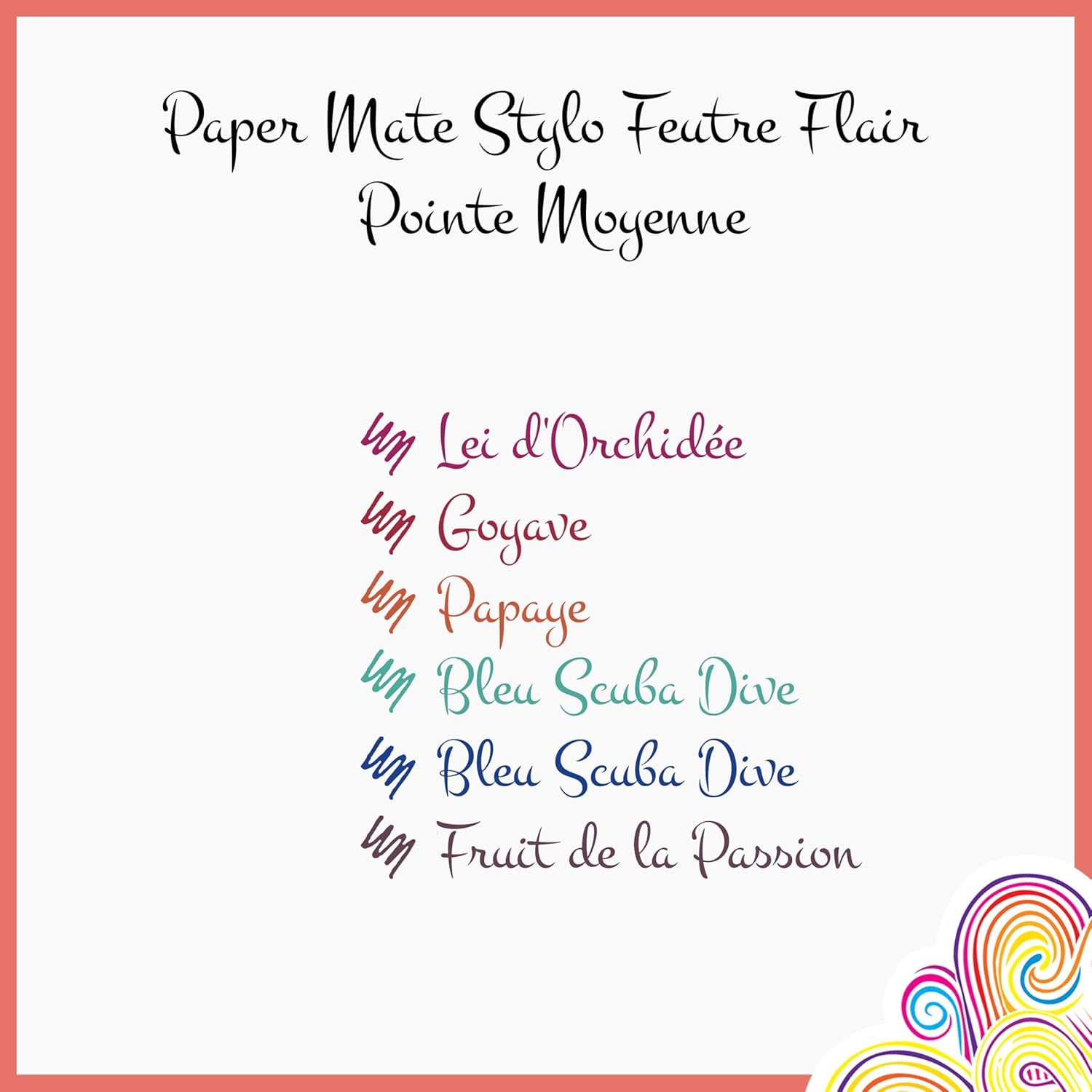 Lot de 6 Stylos Feutres Tropical Paper Mate Flair – Image 8