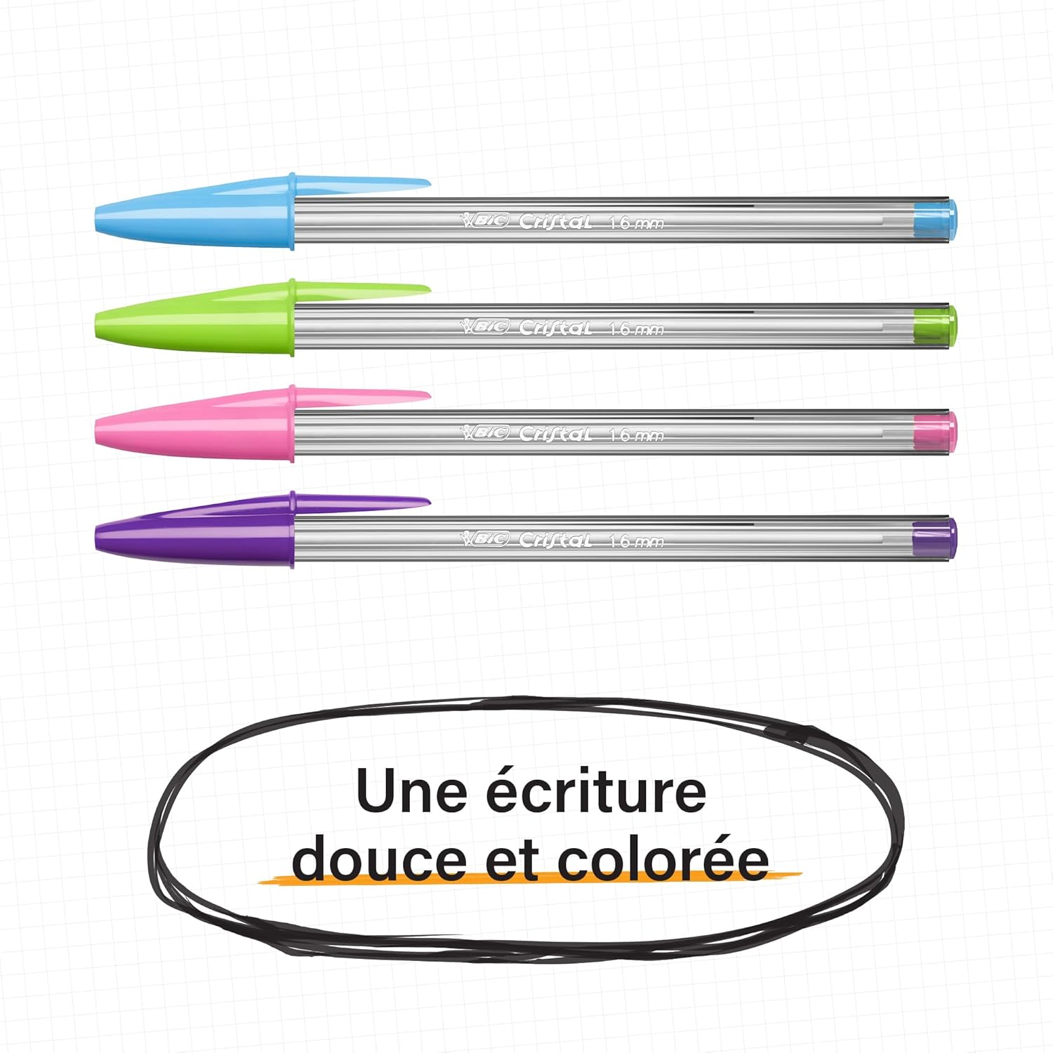 Stylo à bille BIC Cristal Large 1,6 mm Bleu – Image 4