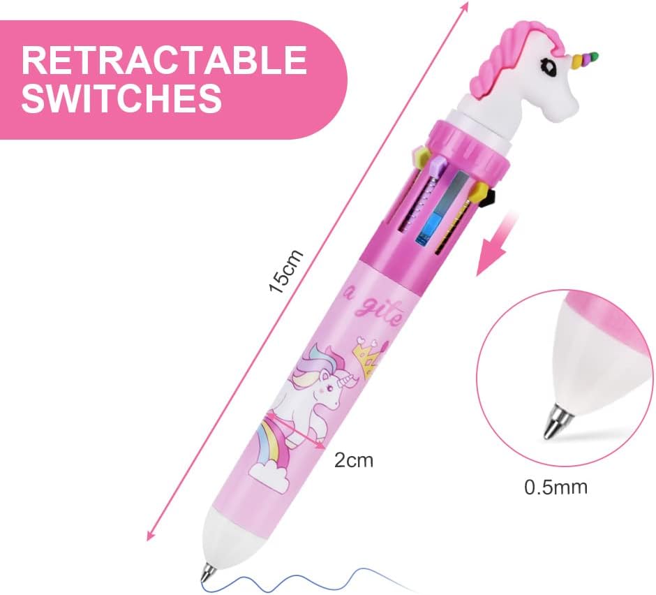Stylo à Bille Roulante Multicolore Licorne - 4pcs – Image 2