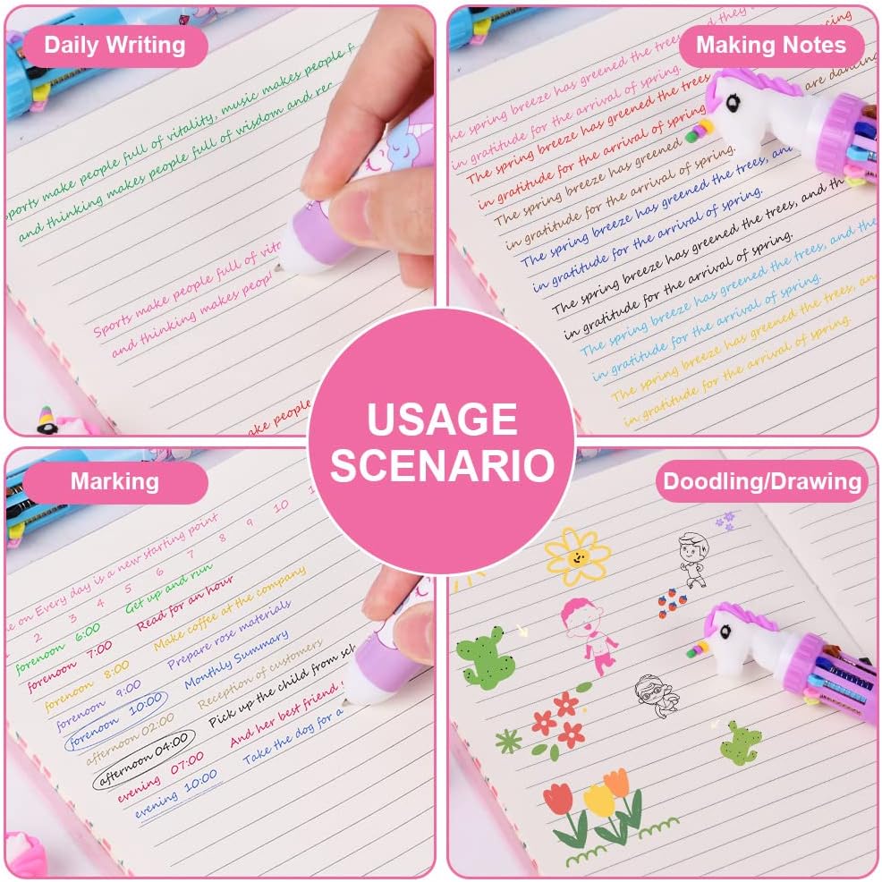 Stylo à Bille Roulante Multicolore Licorne - 4pcs – Image 5