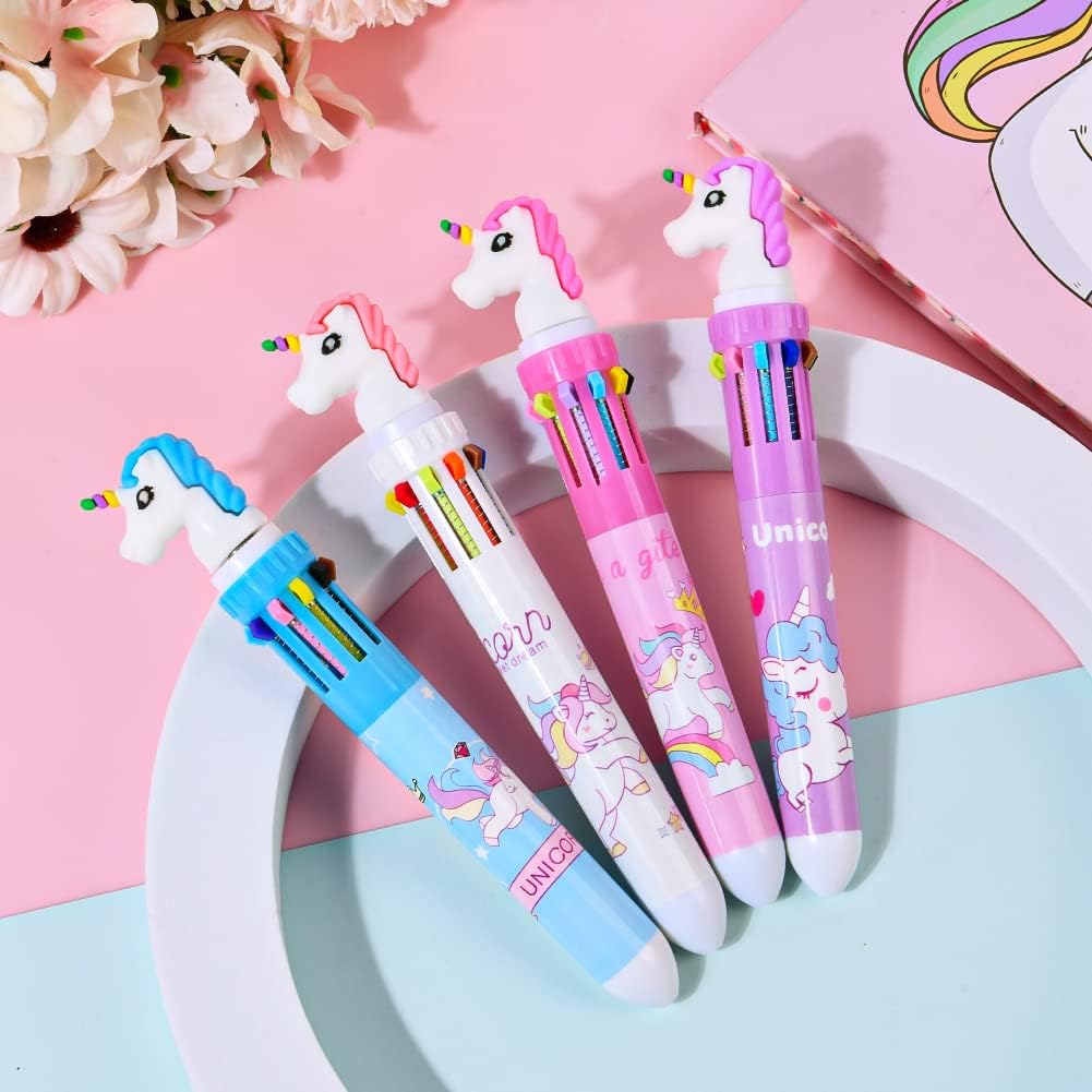 Stylo à Bille Roulante Multicolore Licorne - 4pcs – Image 6