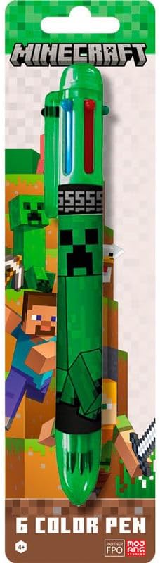 Stylos Minecraft Rétractables 6 en 1 Arc-en-Ciel – Image 2
