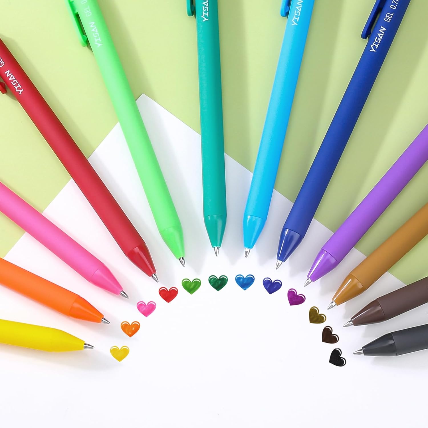 YISAN Stylo Gel Rétractable Multicolore - 12 Couleurs – Image 2
