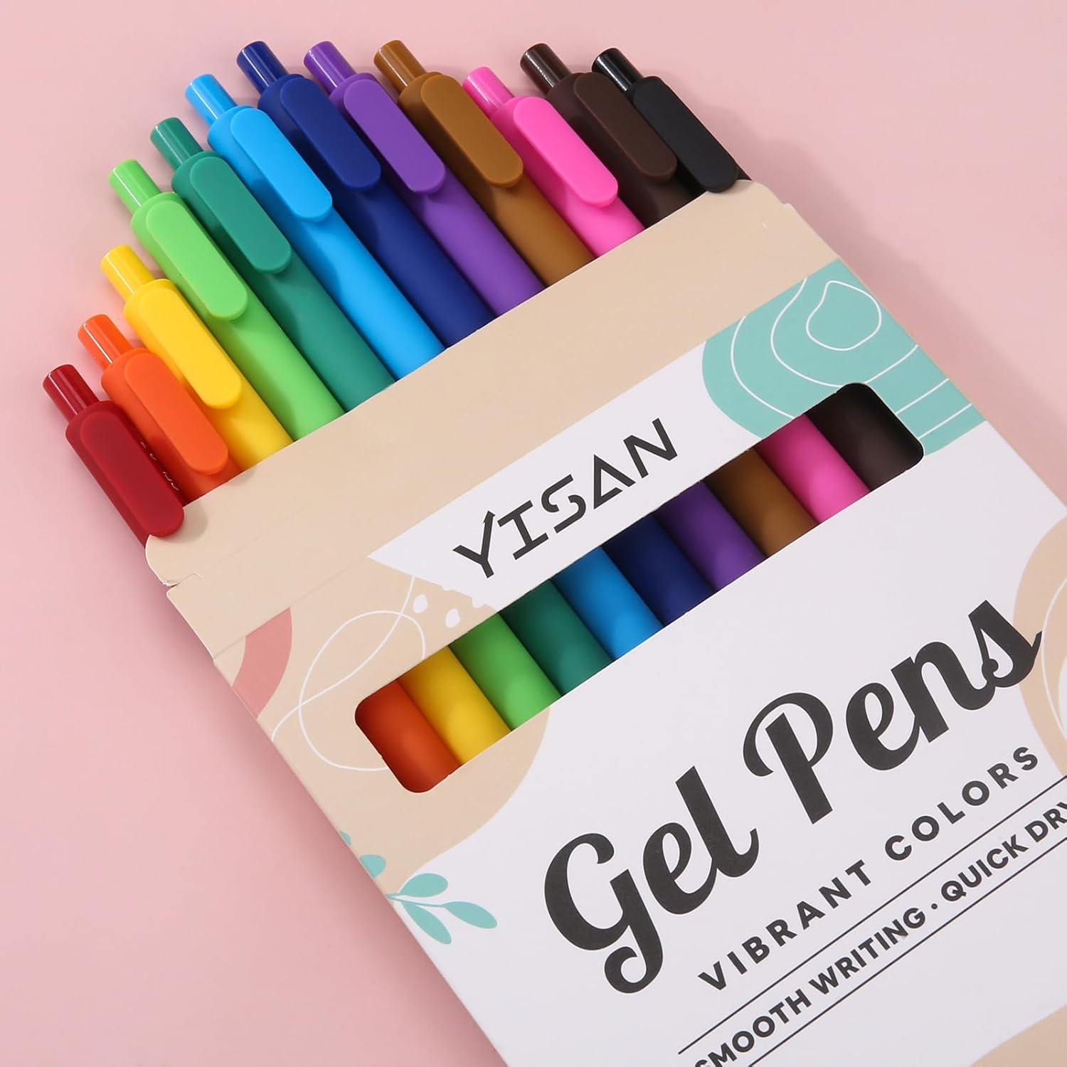 YISAN Stylo Gel Rétractable Multicolore - 12 Couleurs – Image 6