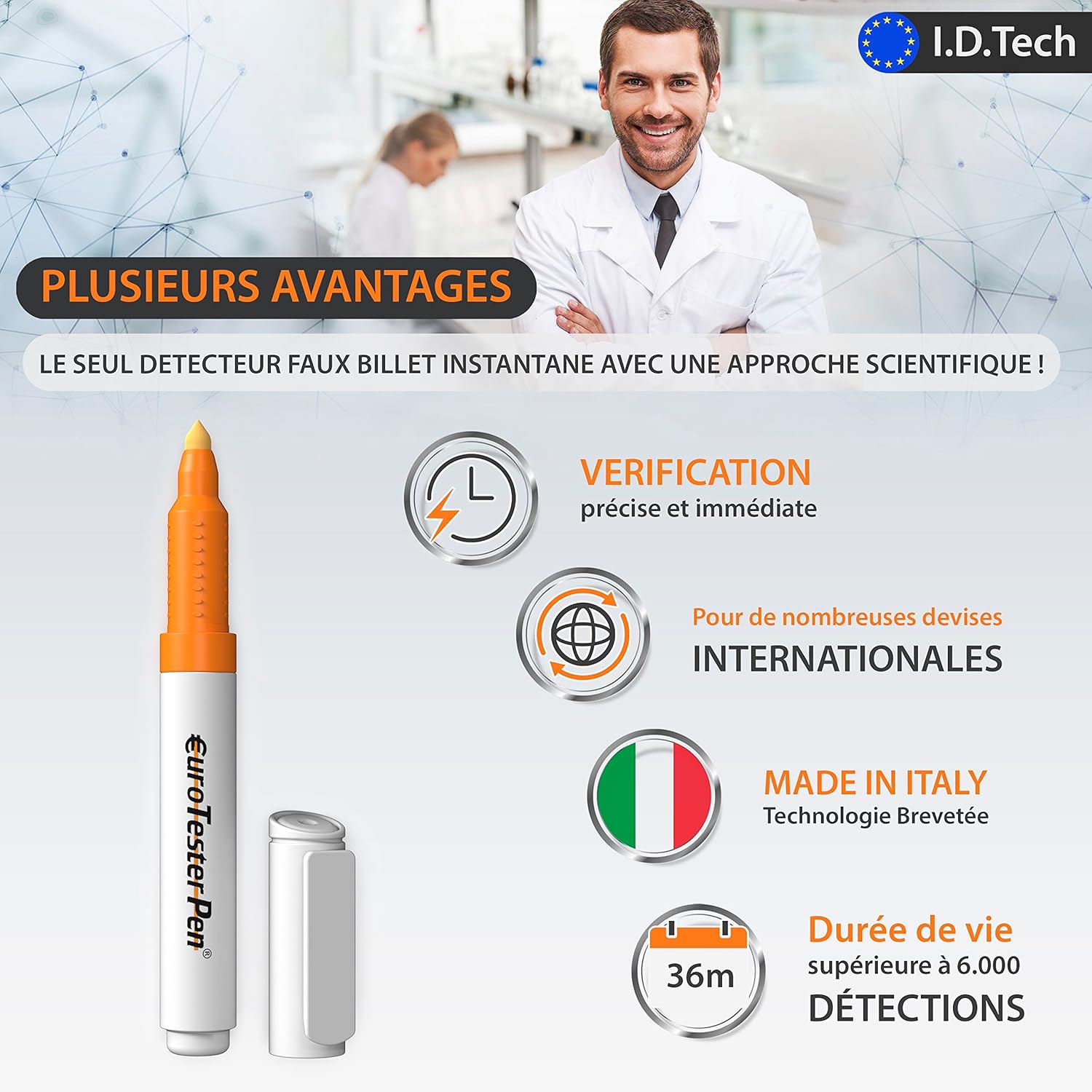 Stylo Euro Tester – Détecteur de Faux Billets – Image 2
