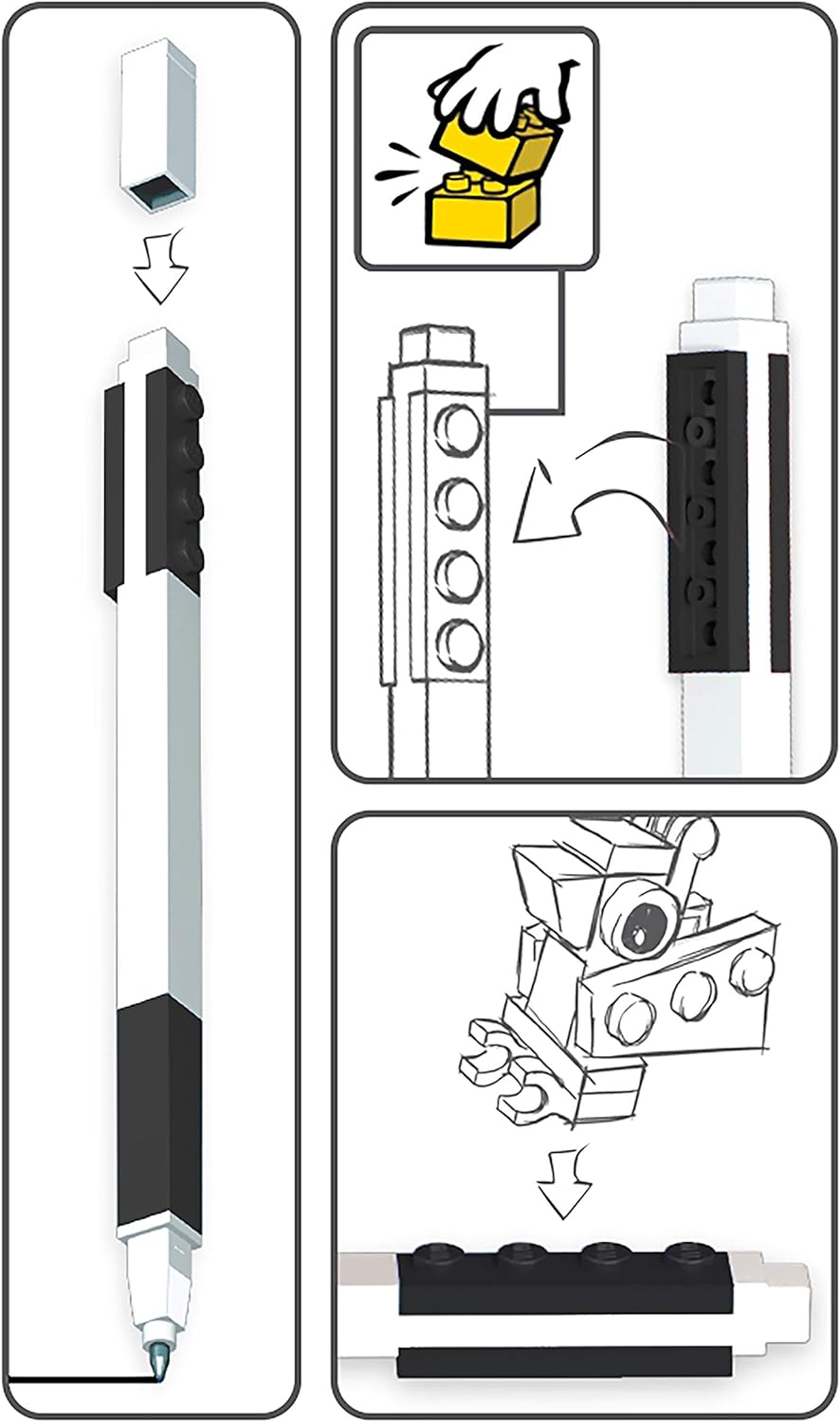 Stylo Gel Noir LEGO avec Mini-Figure – Image 3