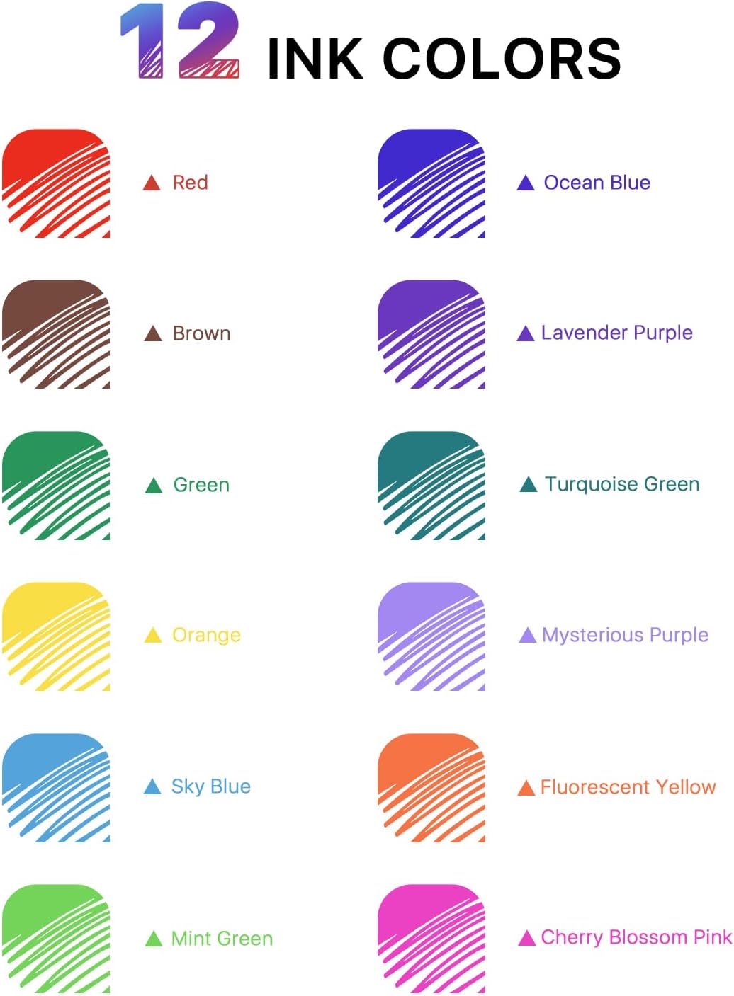Stylos Gel Multicolores Rétractables - Lot de 12 – Image 2
