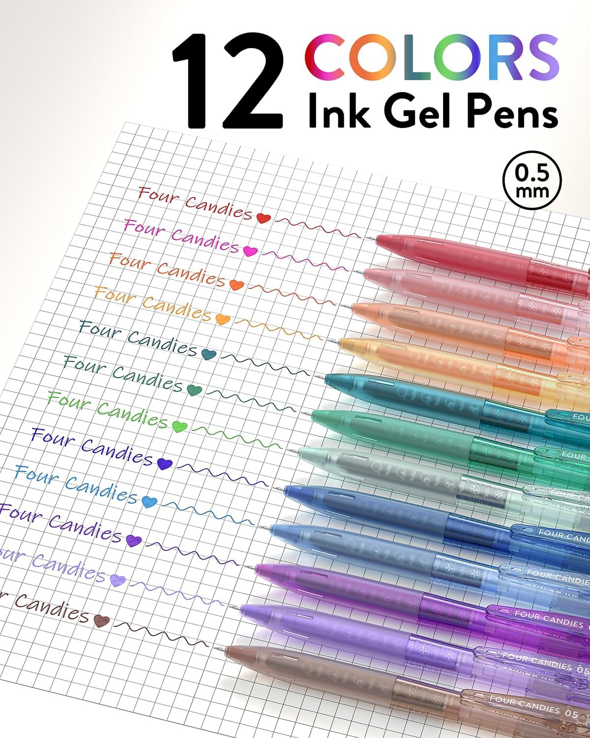 Stylos Gel Multicolores Rétractables - Lot de 12 – Image 7