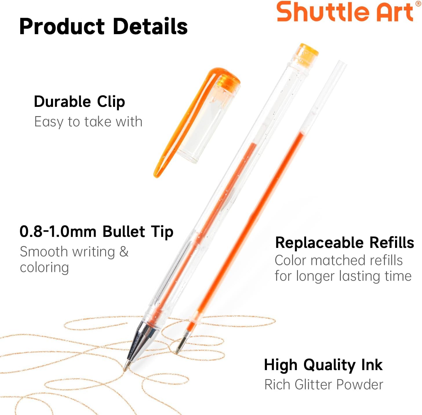 Stylos Gel Pailletés - 240 PCS, Recharges Incluses – Image 3