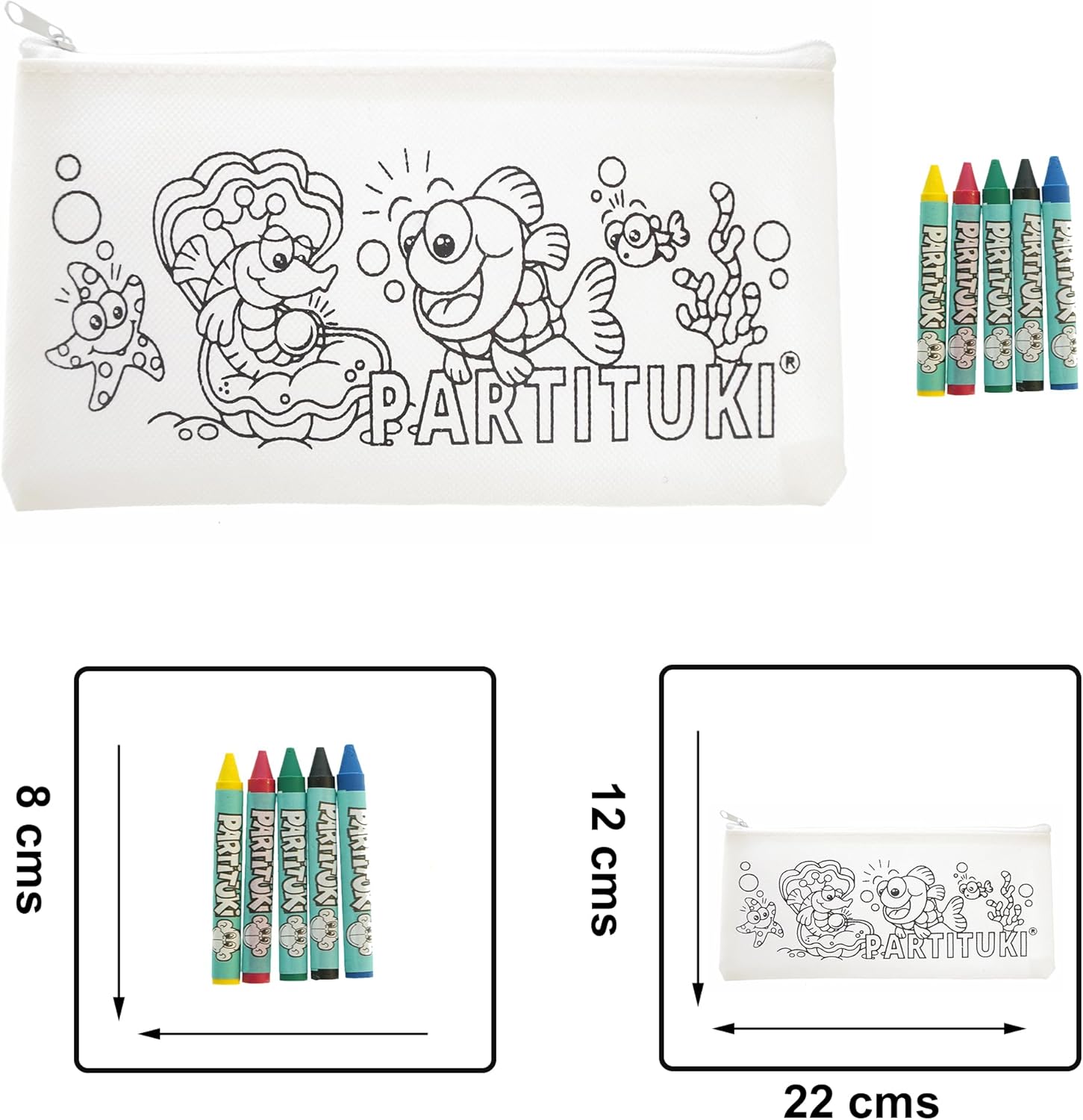 Kit Cadeaux Anniversaire : 15 Trousses à Colorier et Crayons – Image 2