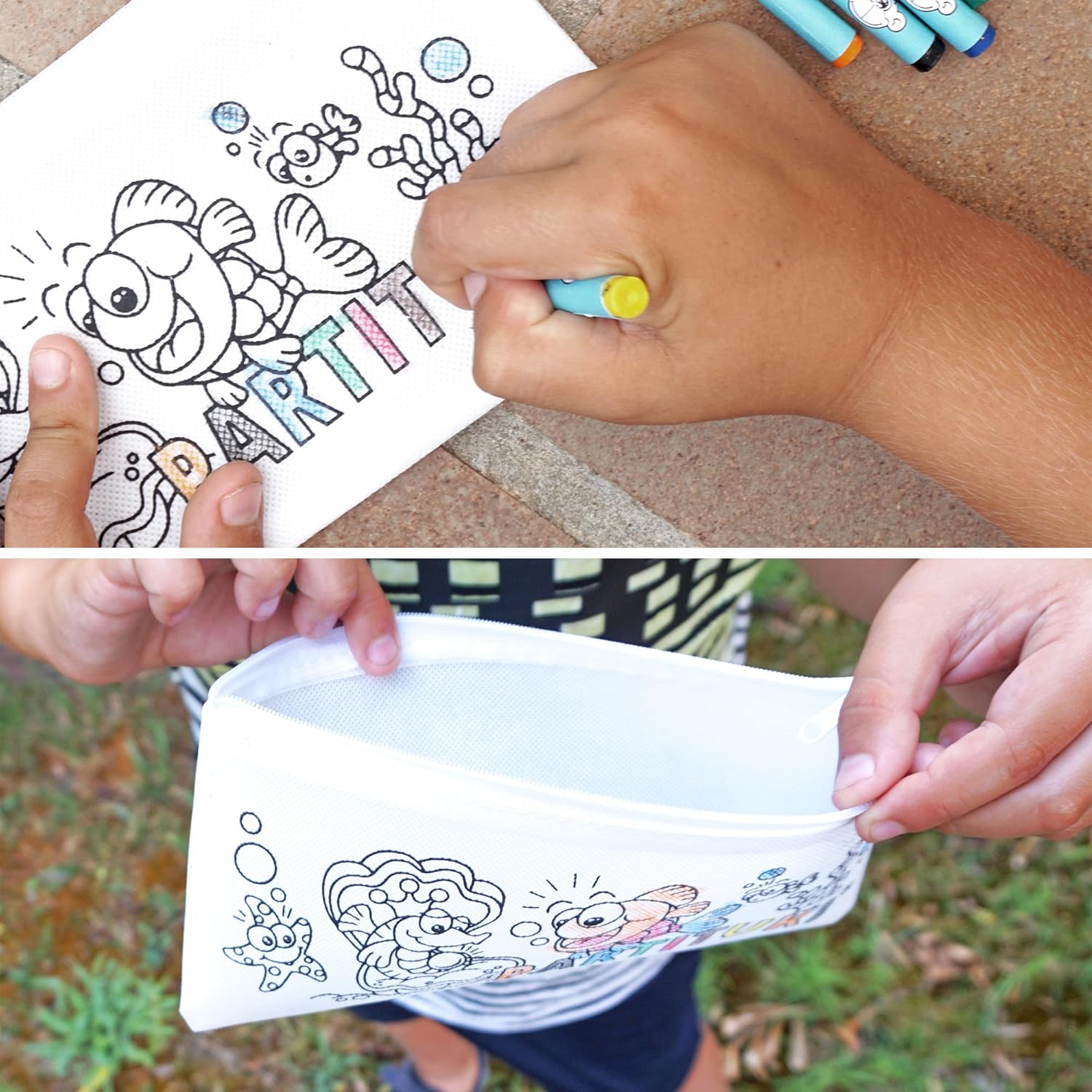 Kit Cadeaux Anniversaire : 15 Trousses à Colorier et Crayons – Image 4