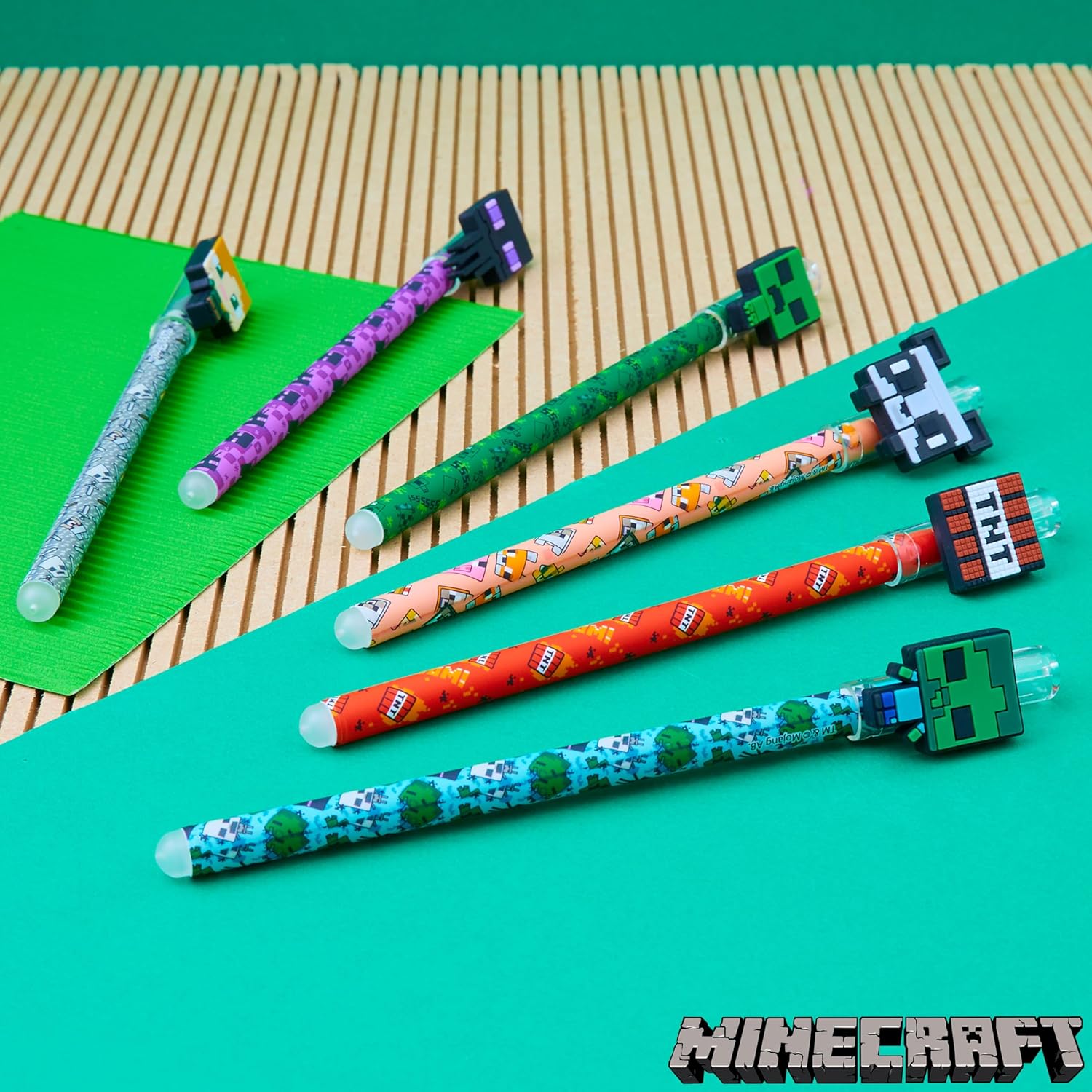 Stylos Gel Effaçables Minecraft - Pack de 6 Colorés – Image 2