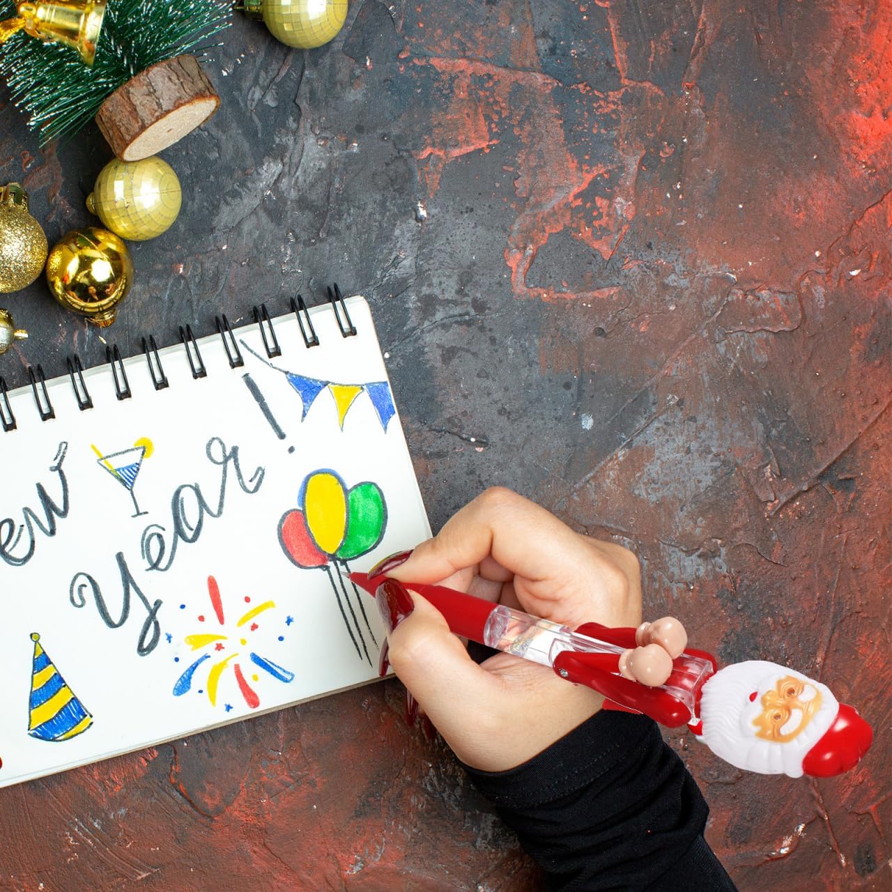 Stylos de Noël Lumineux Père Noël - Fun & Décompression! – Image 3