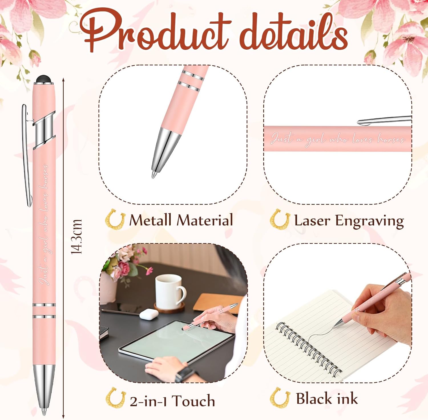 Cadeaux Chevaux : Journal, Stylo, Porte-Clés – Image 4