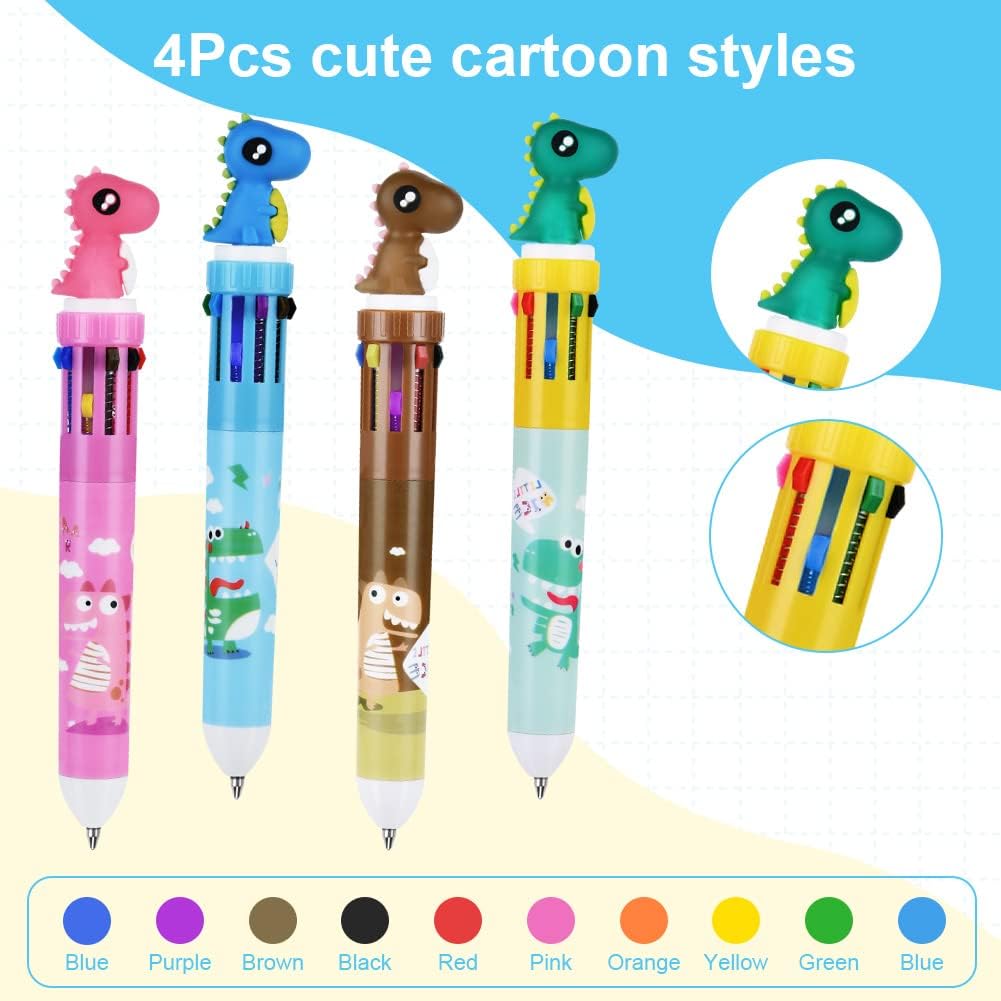 Stylos Roulants Multicolores Dinosaure – 4pcs – Image 4