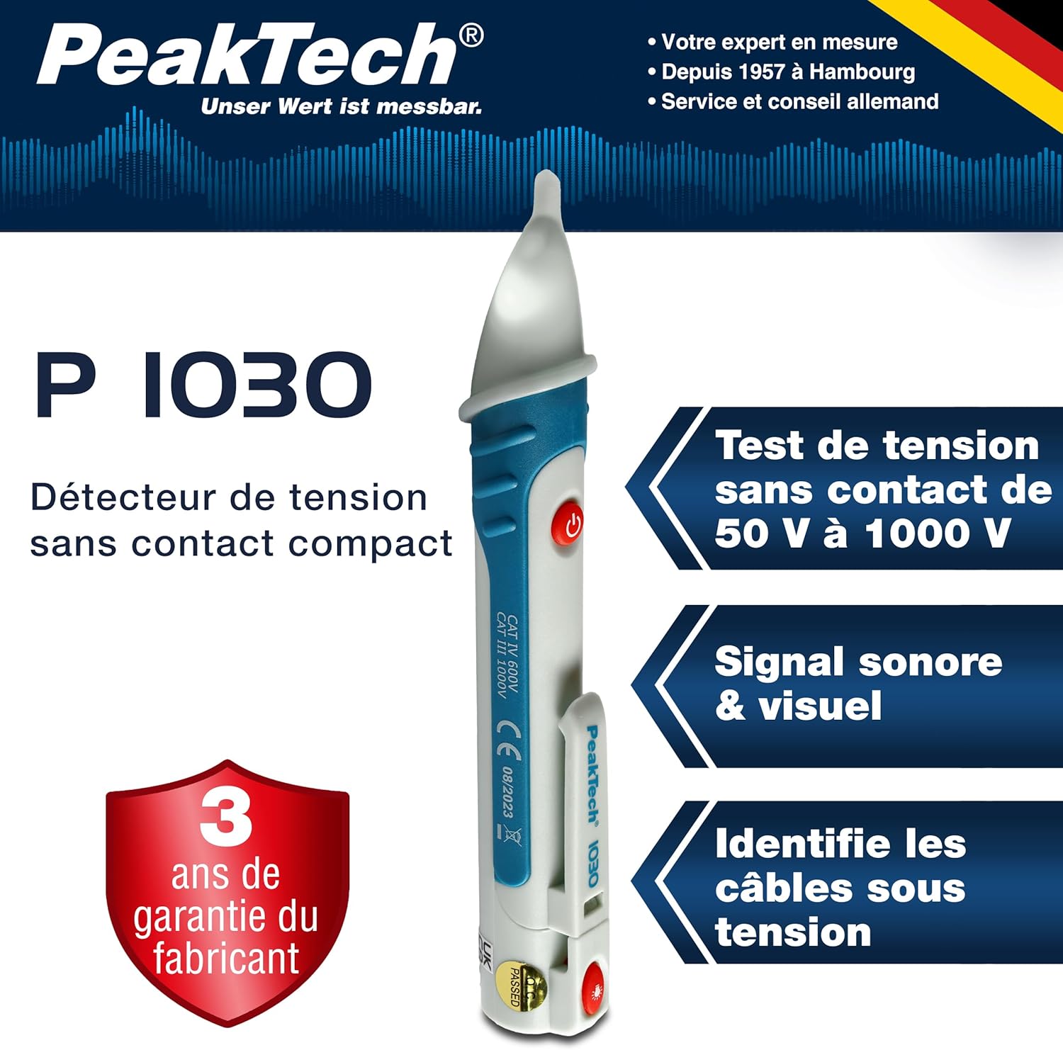 Détecteur Tension AC Sans Contact Peak Tech P 1030 – Image 2