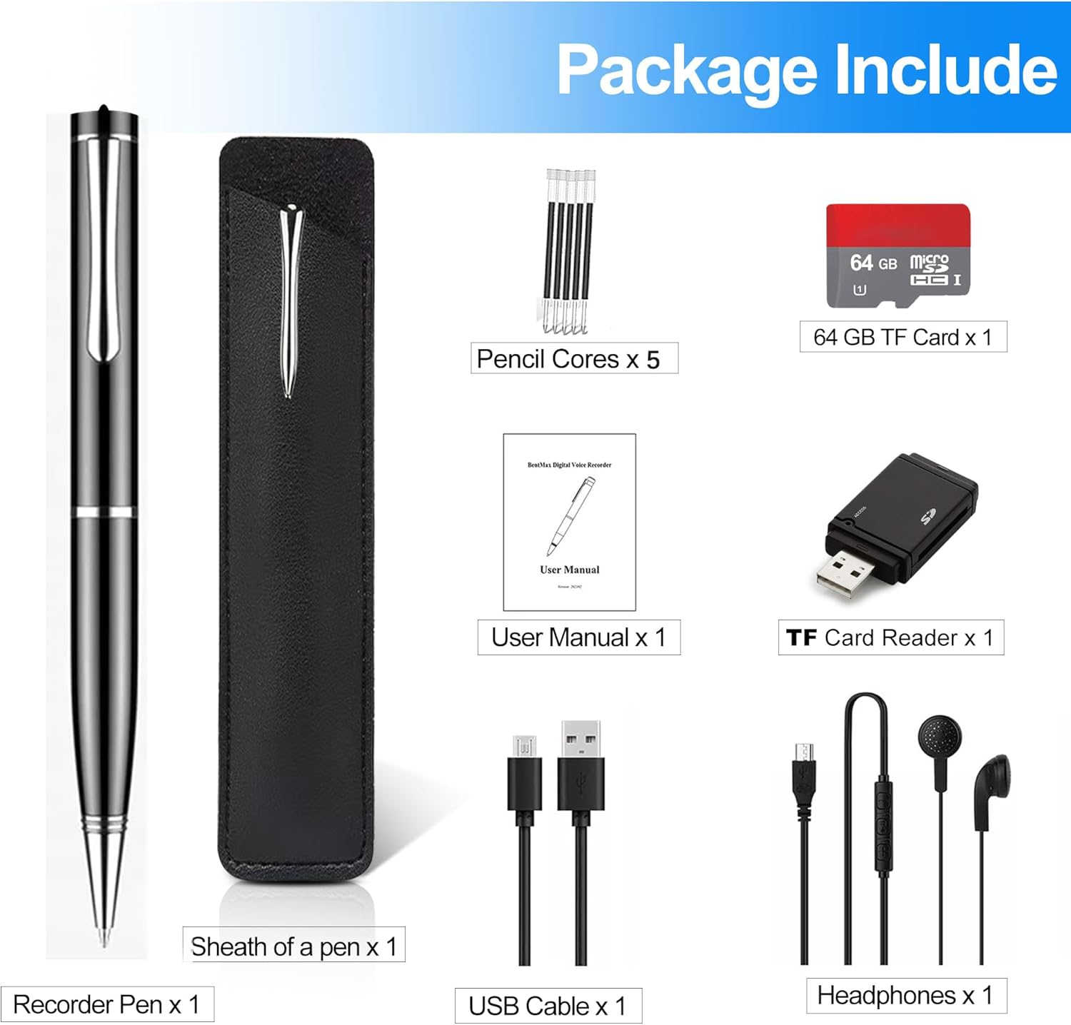 Stylo Enregistreur Vocal AI 64G - Compact et Intelligent – Image 7
