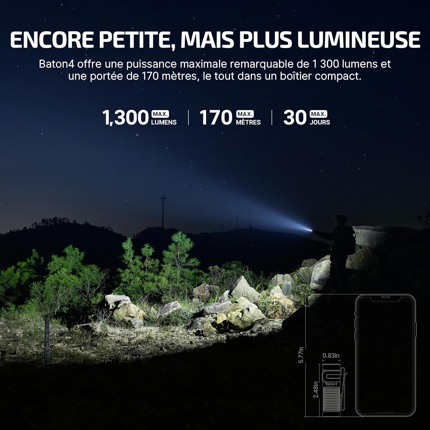OLIGHT Baton 4 : Lampe Poche LED 1300 Lm – Image 7