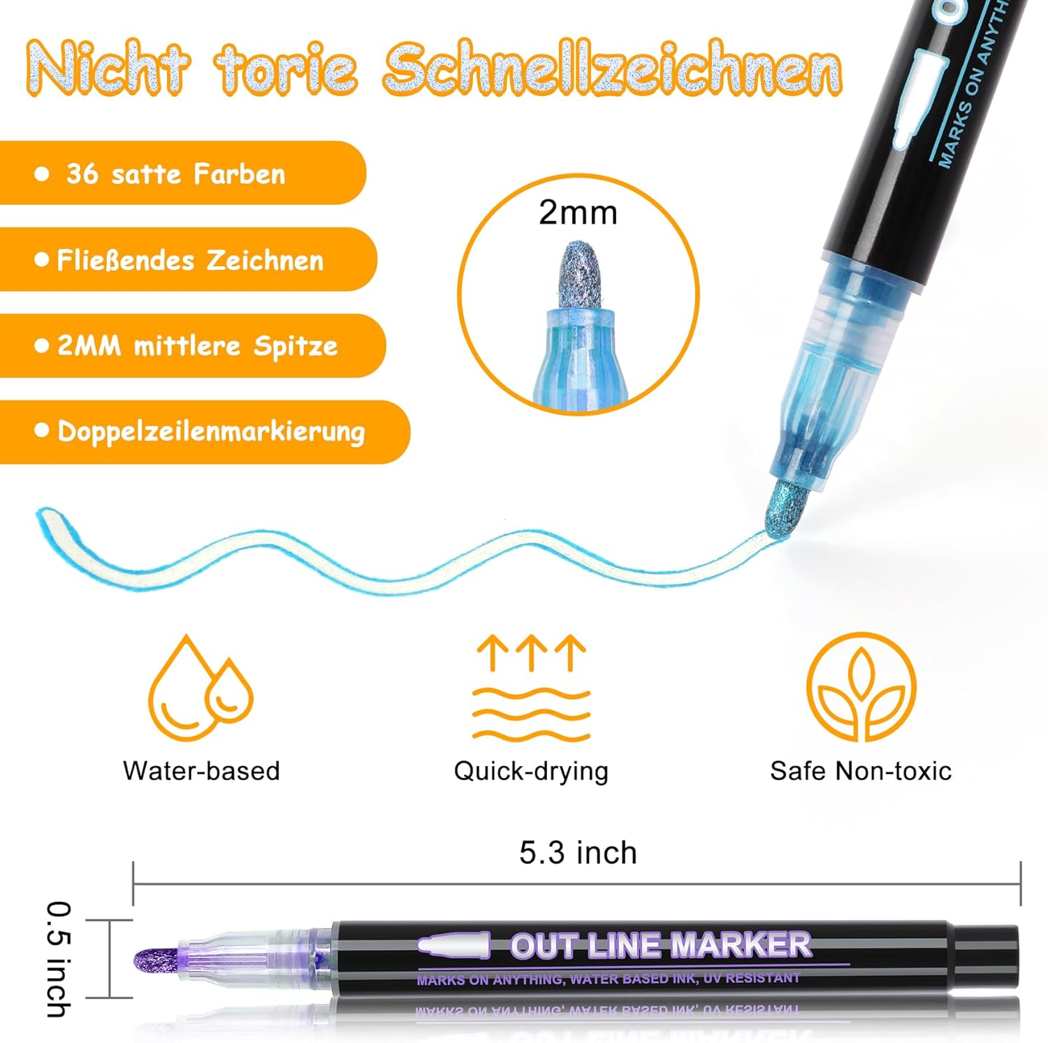 Stylos magiques à paillettes - Lot de 24 – Image 3