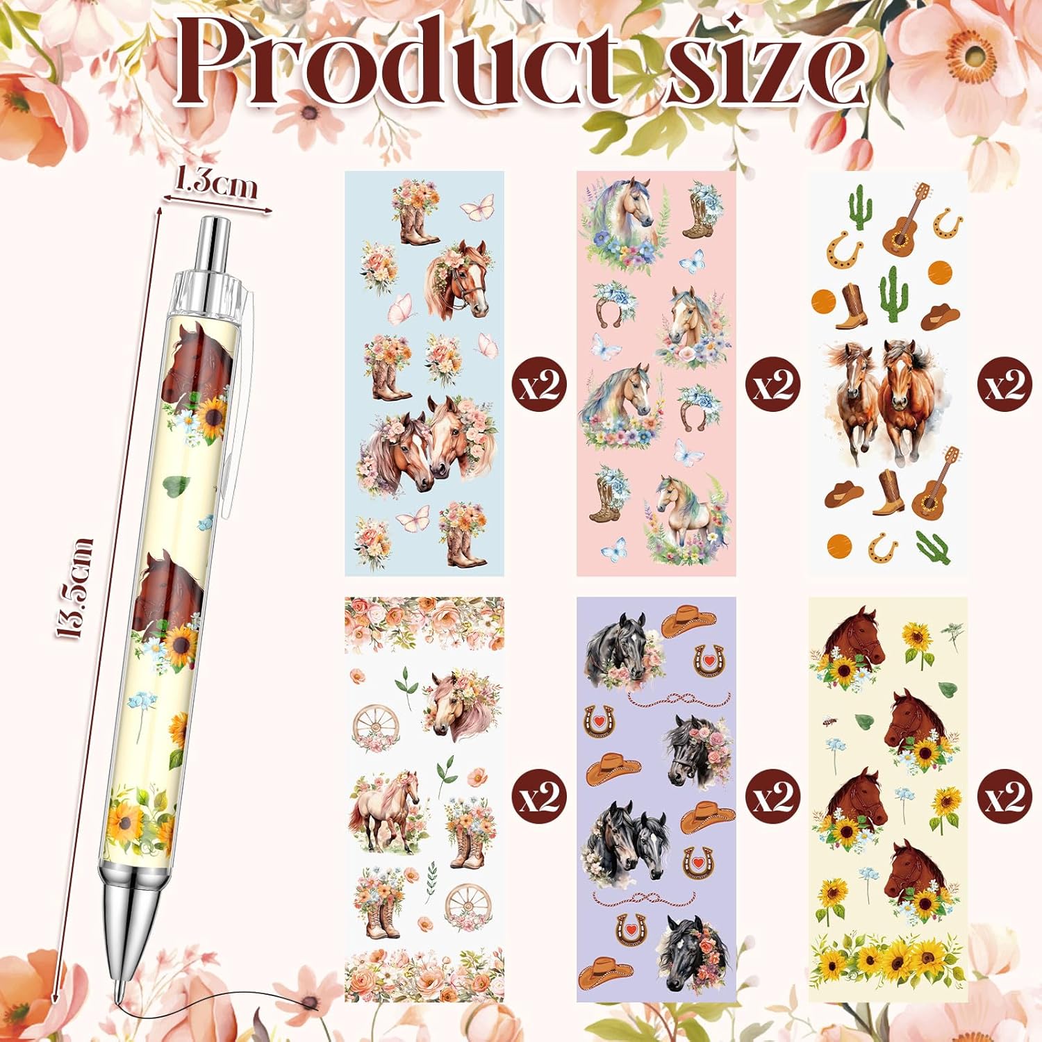 Parure de Stylos à Bille Cheval – 12 Pièces – Image 3