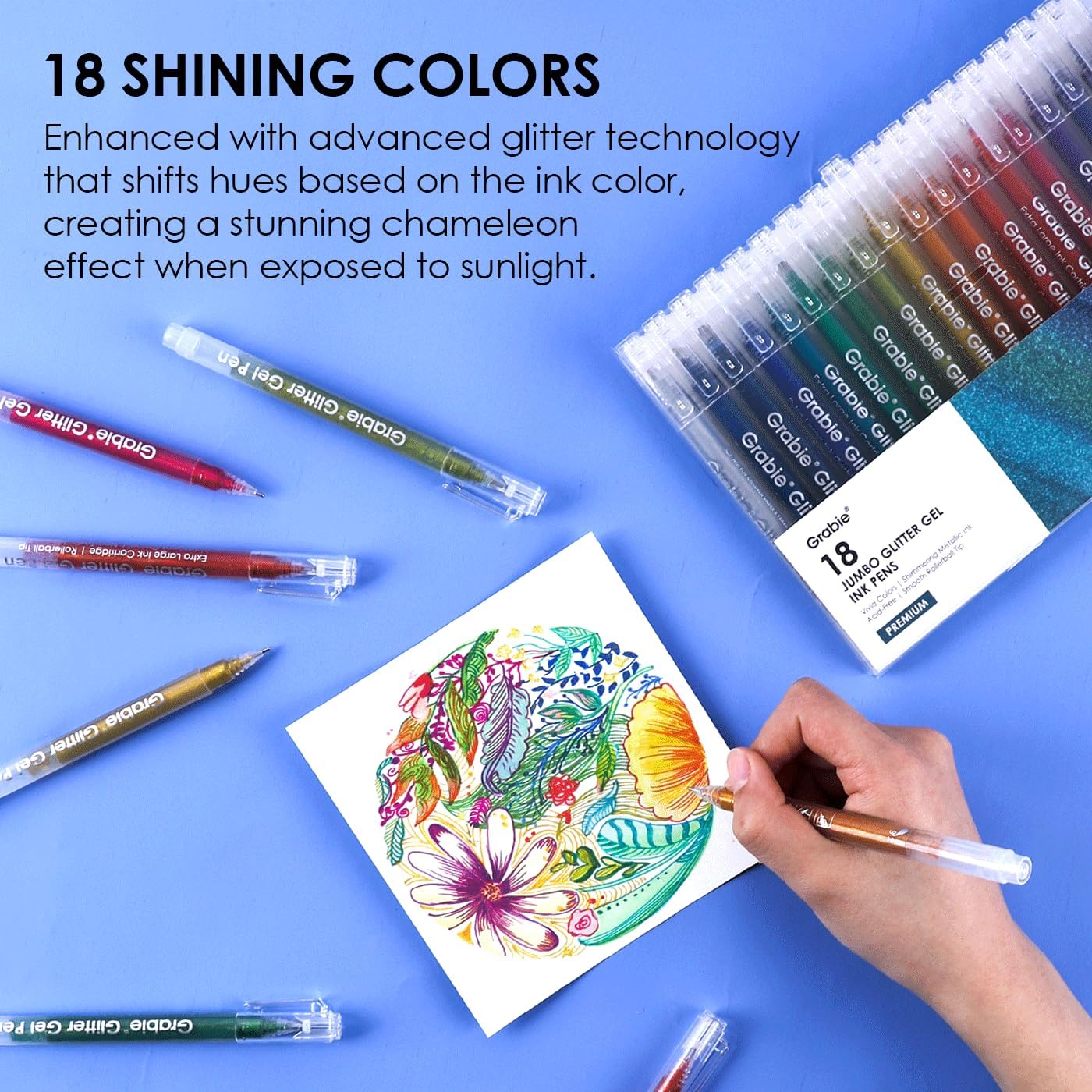 Lot de 18 Stylos Gel Glitter Jumbo – Image 5