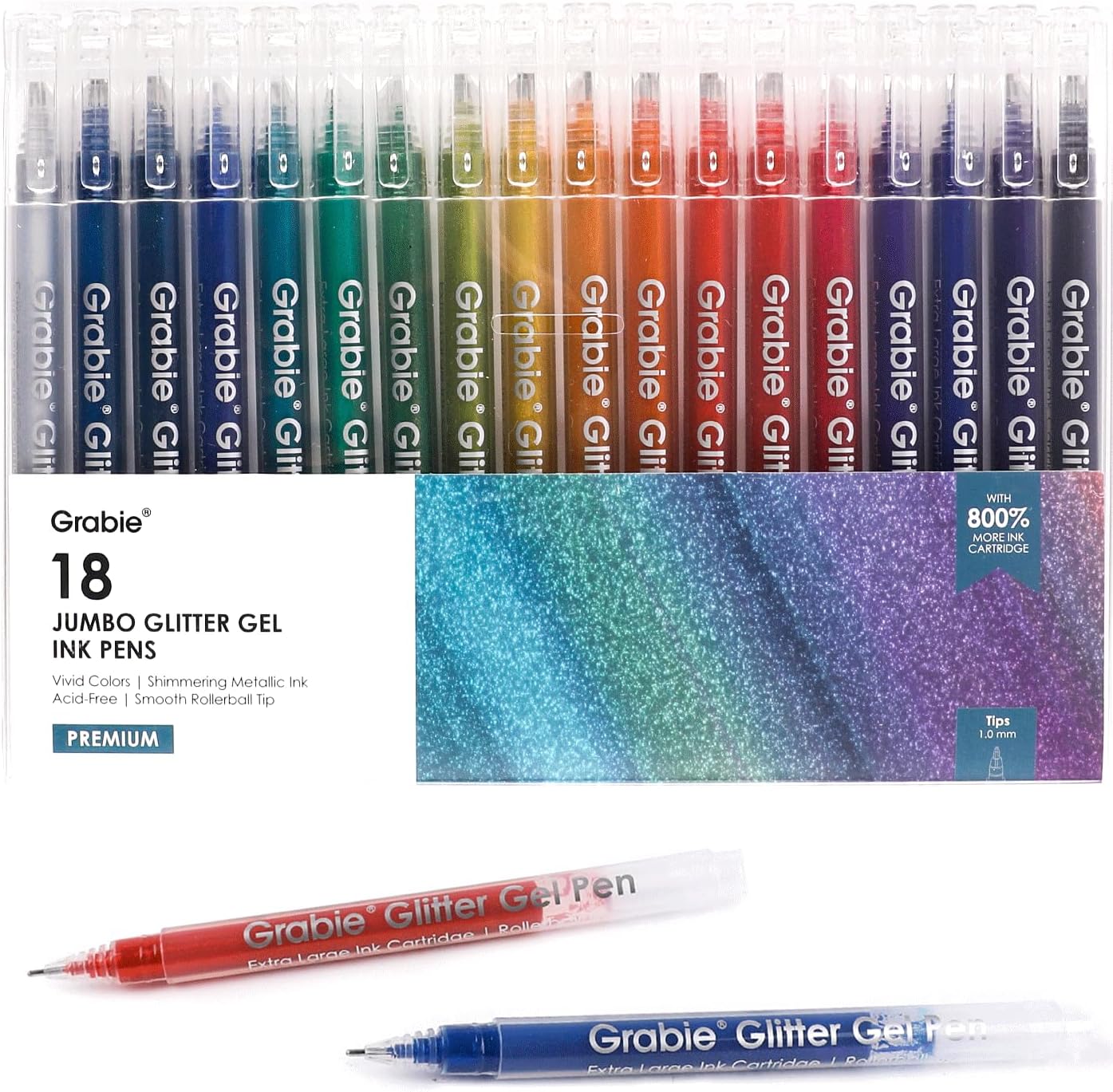Lot de 18 Stylos Gel Glitter Jumbo – Image 7