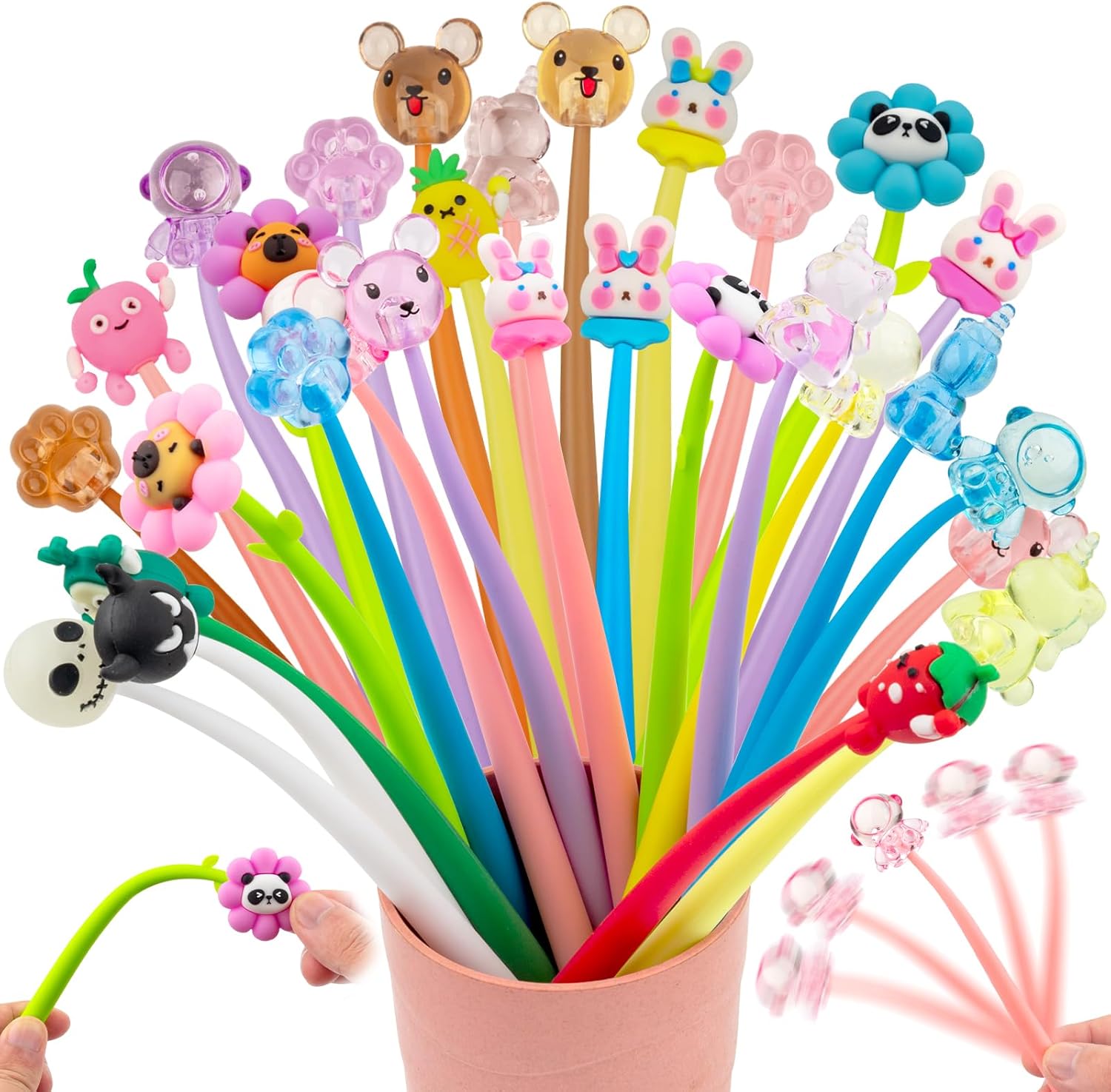 Stylos Kawaii Anti-Stress Animaux & Fleurs – Image 7