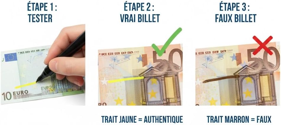 Lot de 3 Stylos Détecteurs de Faux Billets – Image 2