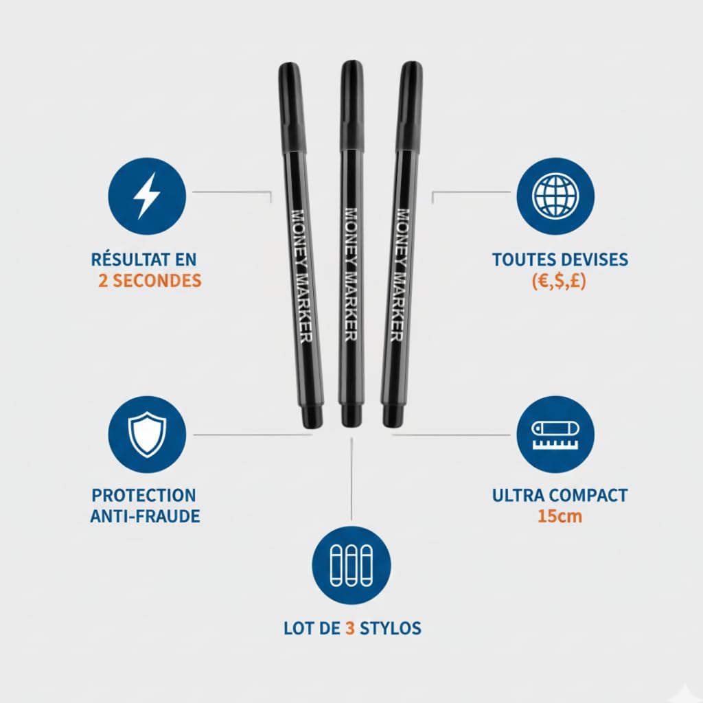 Lot de 3 Stylos Détecteurs de Faux Billets – Image 6