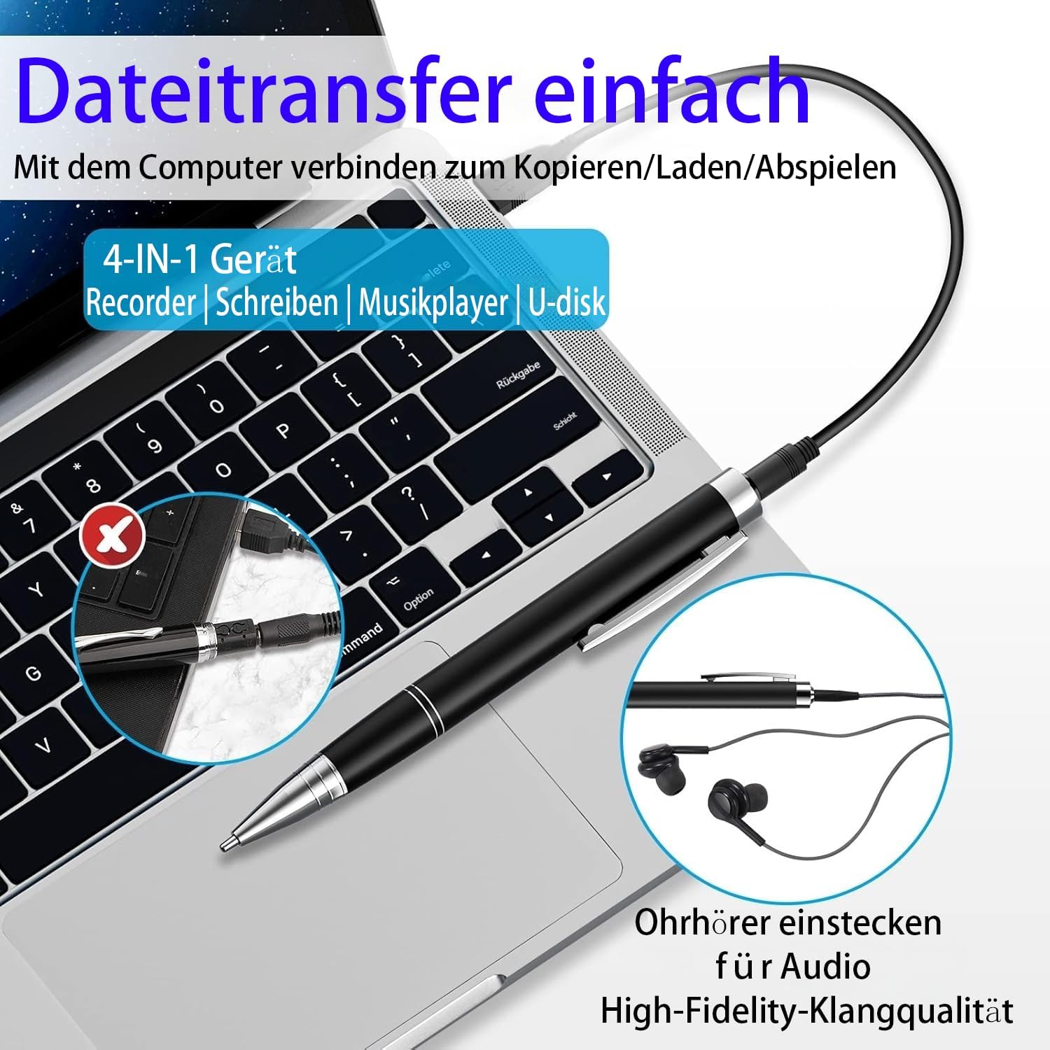 Enregistreur Vocal Numérique JUSTSTONE 100 Go – Image 4