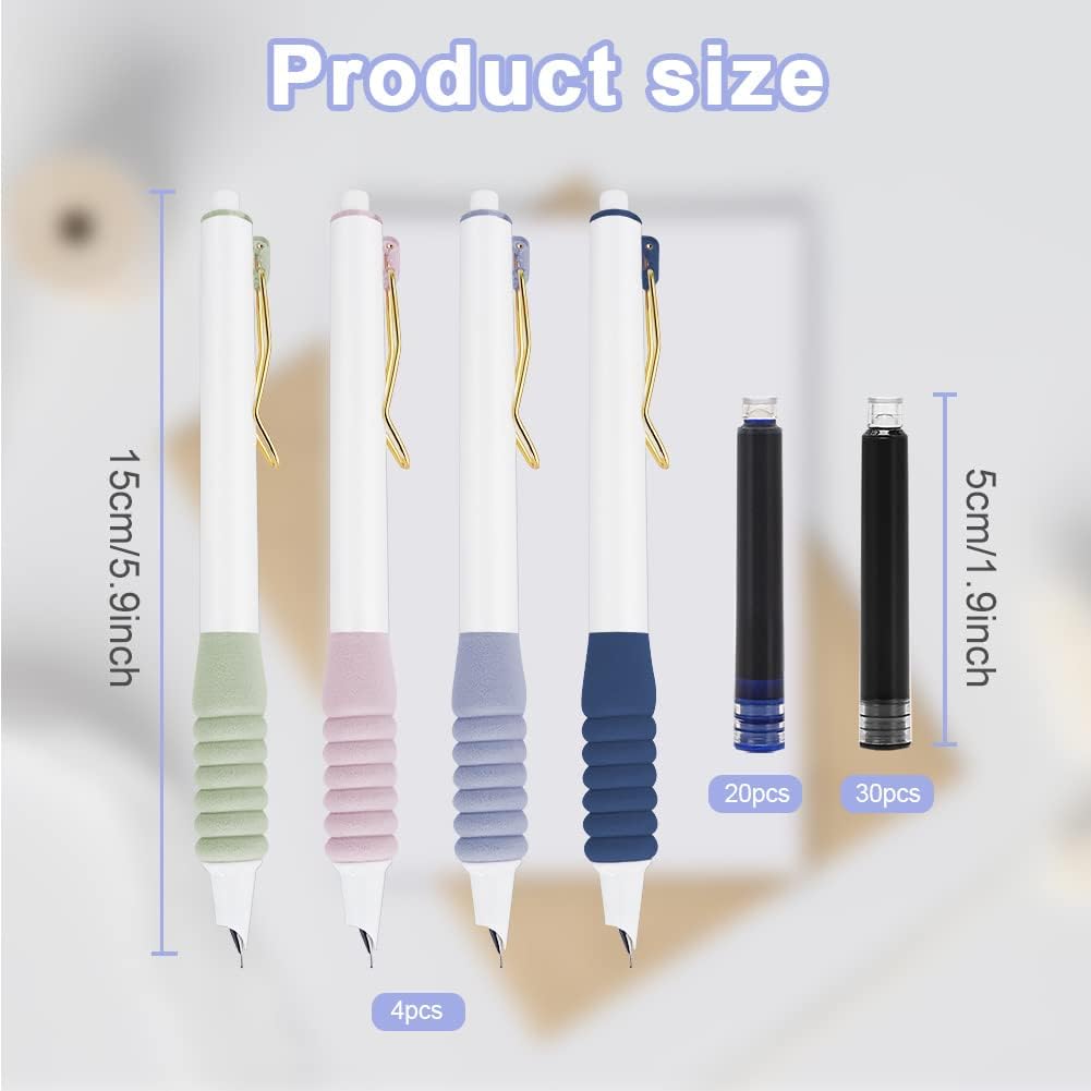 Lot de 4 Stylos Plume Rétractables 0.38mm – Image 4