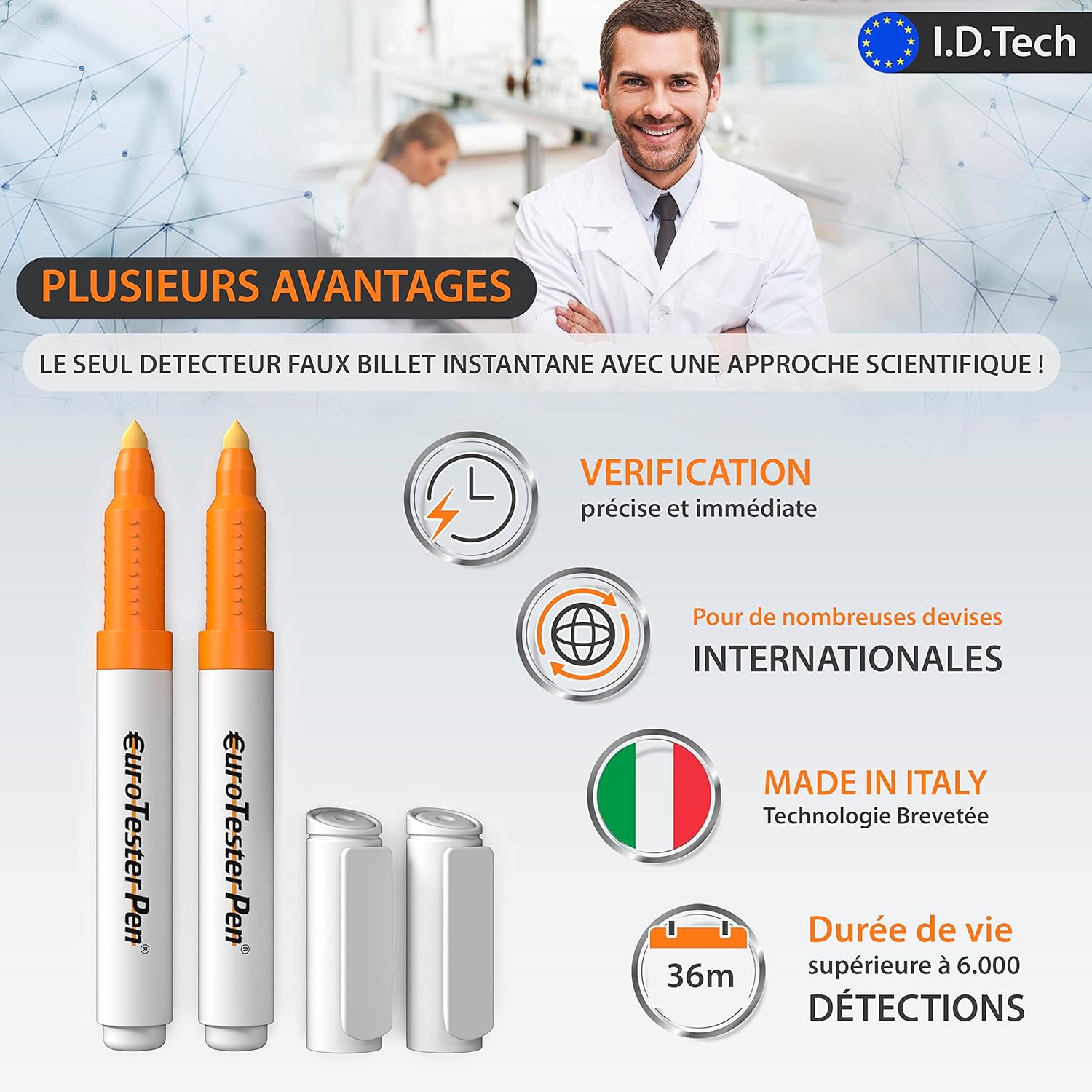 Stylo Détecteur de Faux Billets - Euro, Dollar, Livre (2) – Image 2