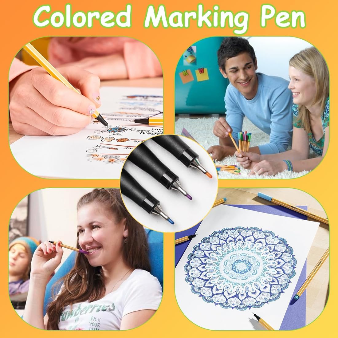 Stylos Feutres Pointe Fine - 12 Couleurs Intenses – Image 4