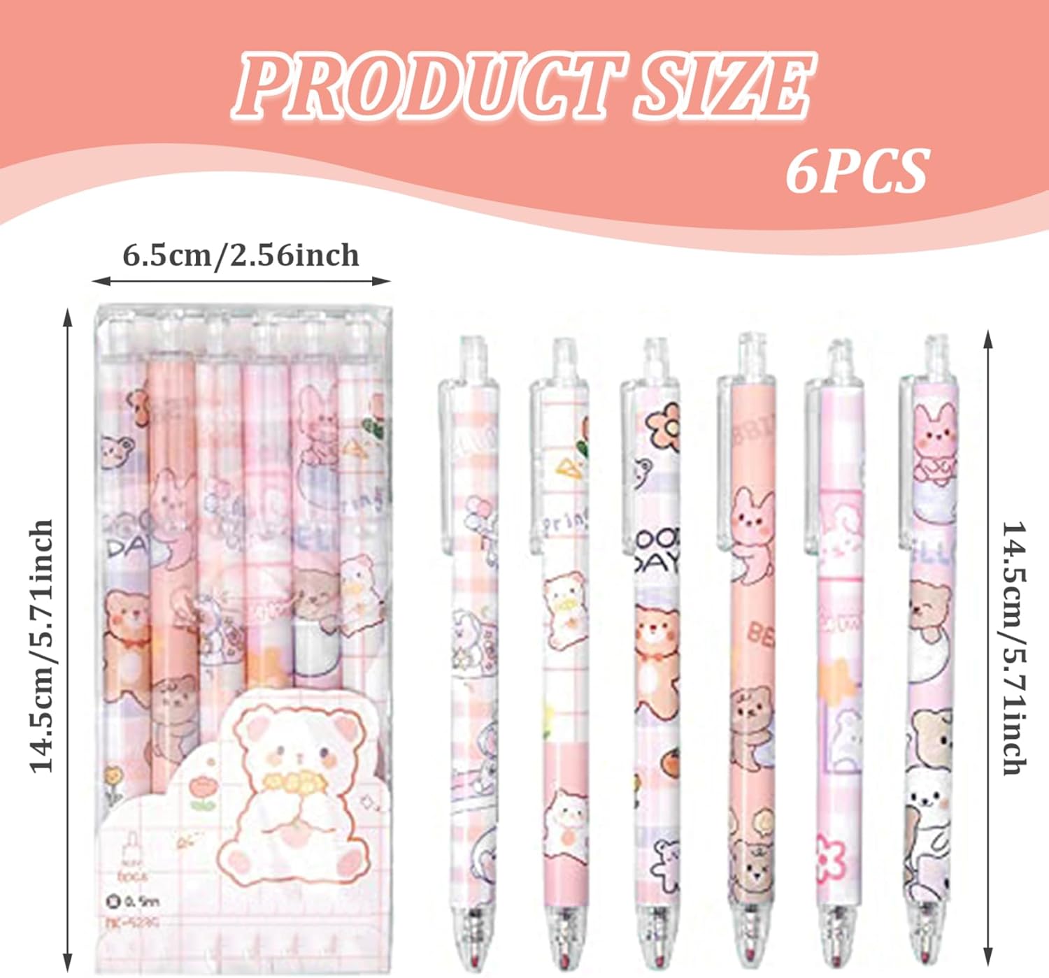 Stylos à Gel Kawaii - Set de 6 Mignons 0.5mm – Image 3