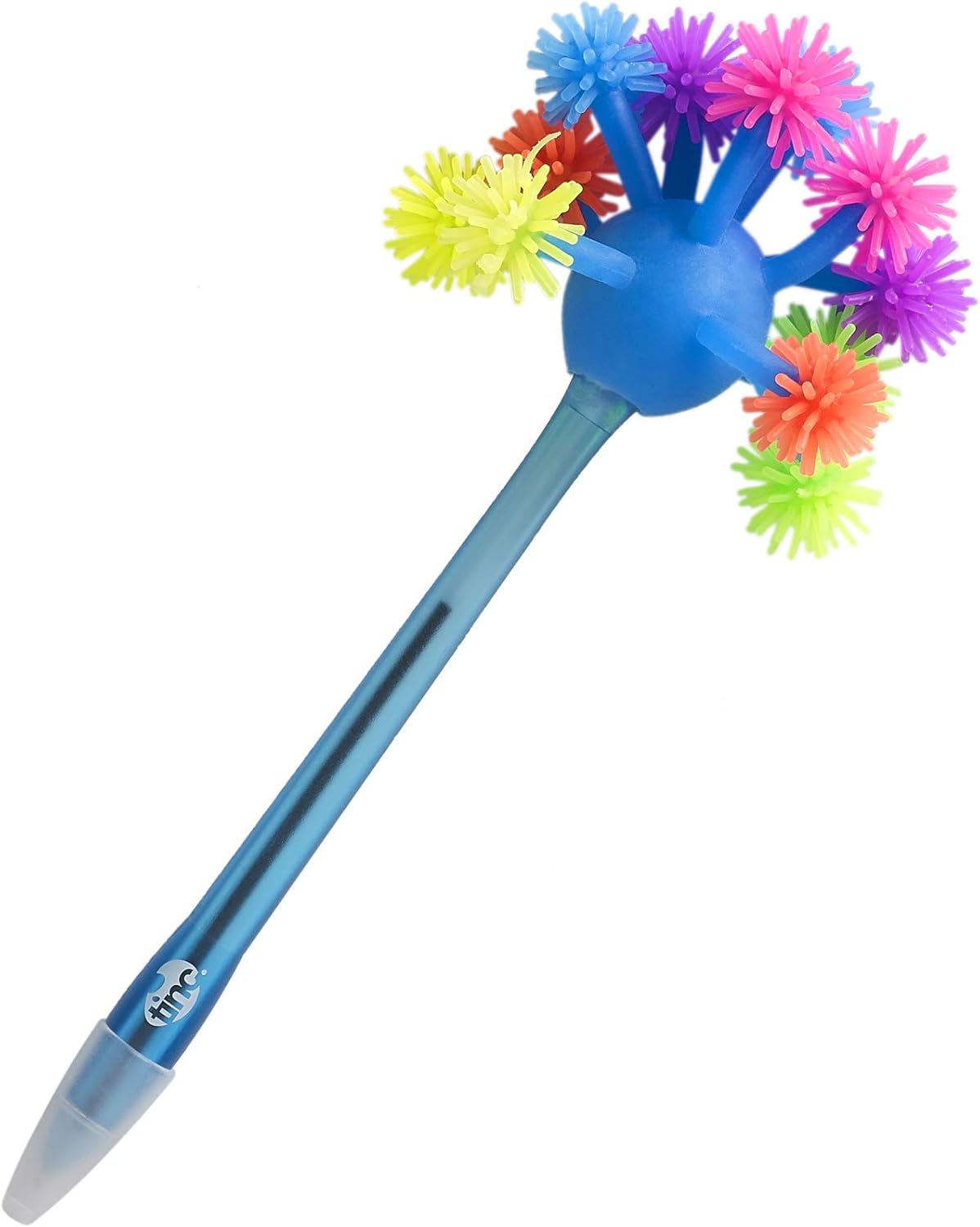 Stylo LED Fantaisie avec Pompon Bleu – Image 2