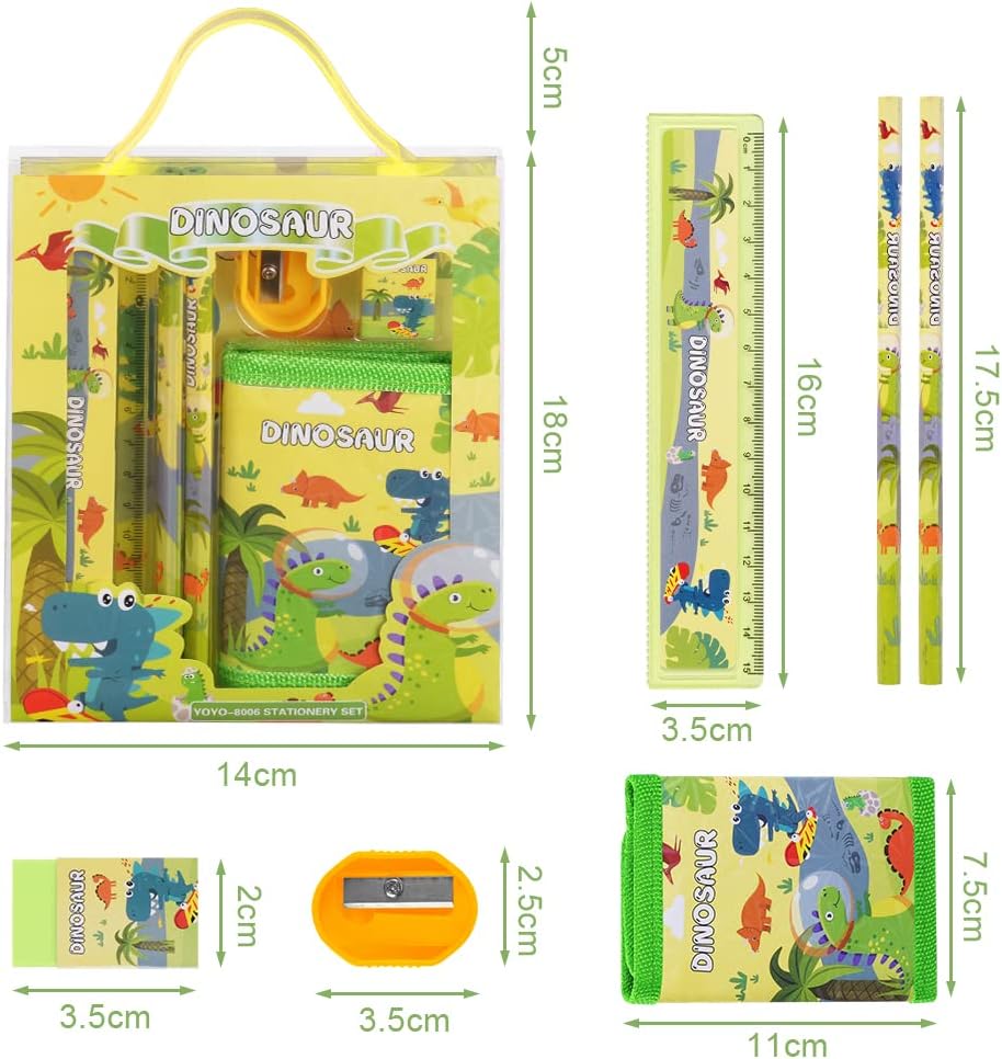 Ensemble Papeterie Dinosaure 6 pcs pour Enfants – Image 2