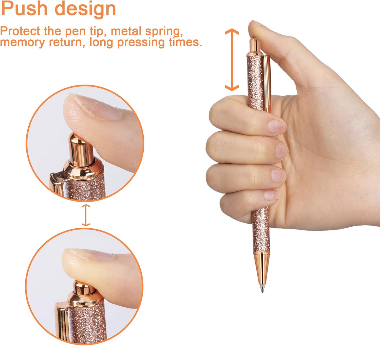Stylos à Bille Métal Or Rose - 4 Pièces – Image 5