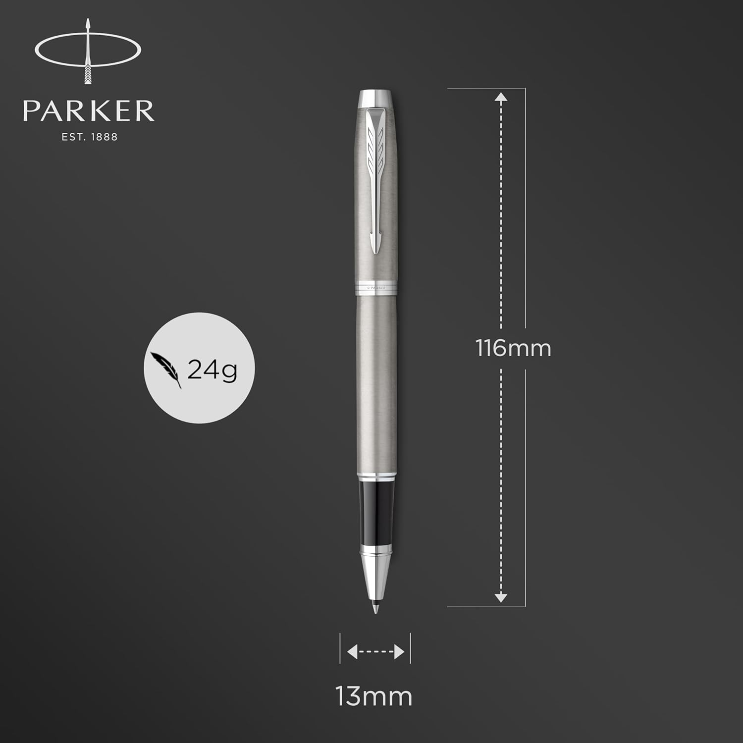 Stylo Roller Parker IM - Acier Inox, Finitions Chrome – Image 3