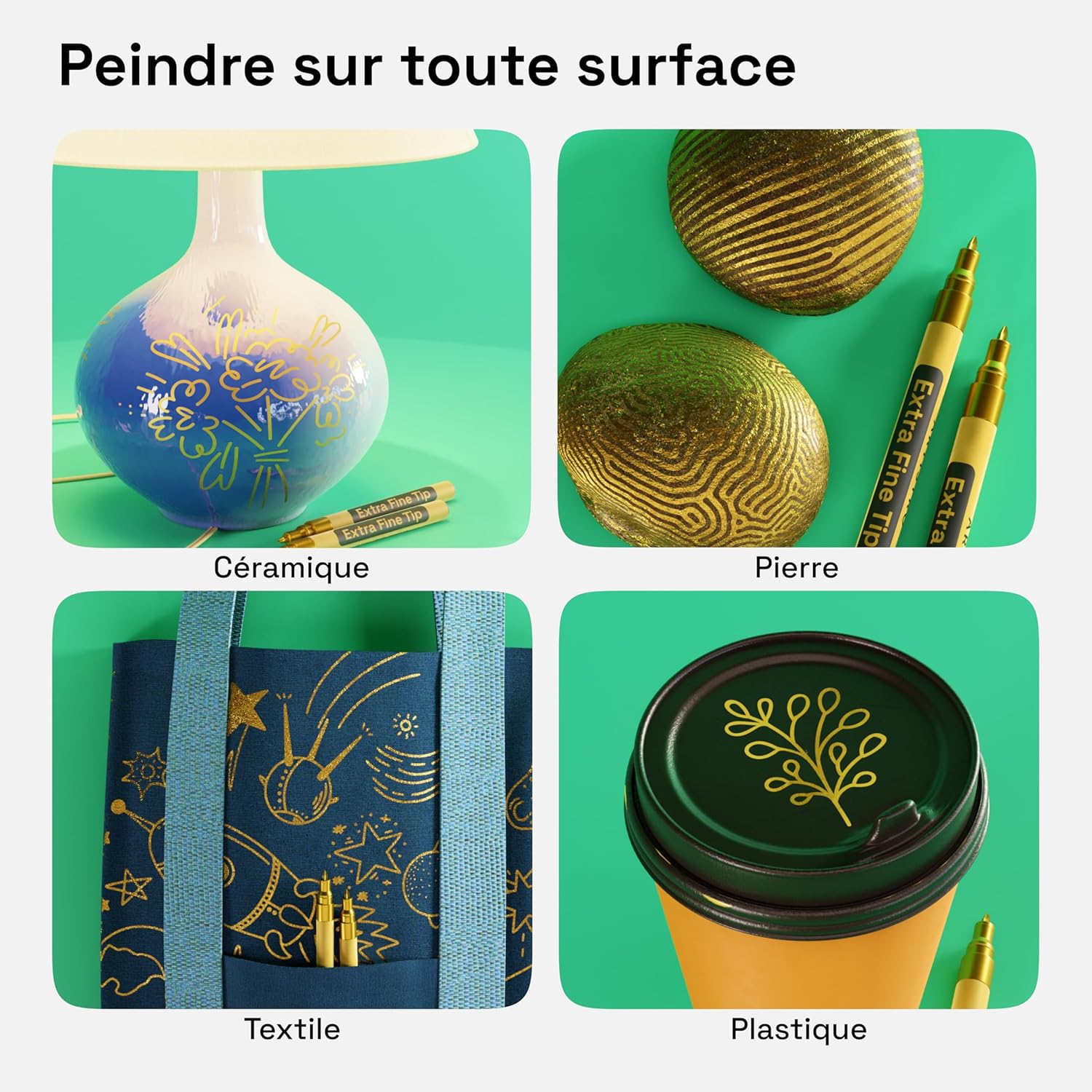 Stylos Acryliques Dorés Artistro – Pointe Extra Fine 0,7 mm – Image 2