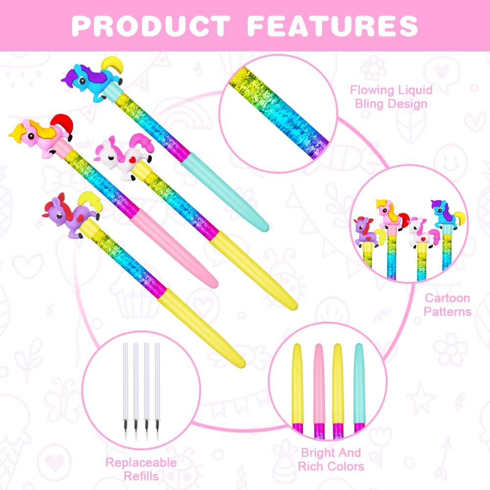 Stylo Licorne Kawaii - Set de 4 Pcs – Image 3